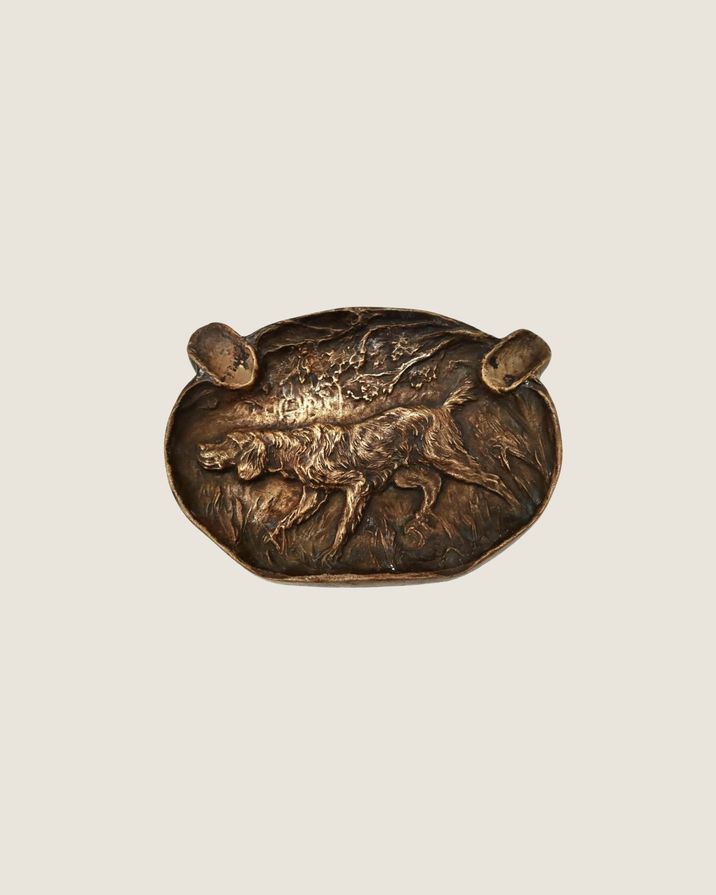 Antique Bronze Hunting Dog Ashtray | $175