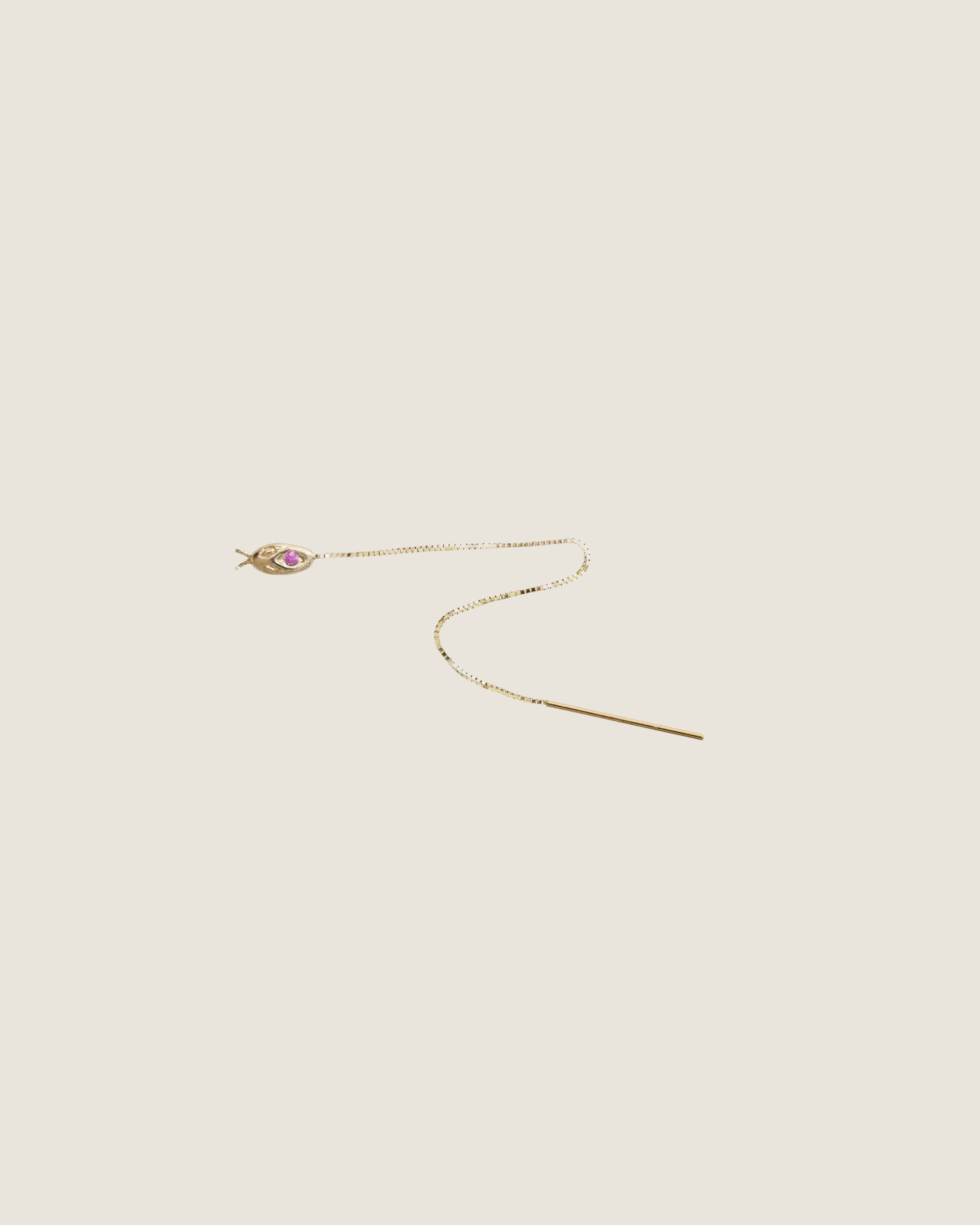 Ruby Snake Threader Earring | $325