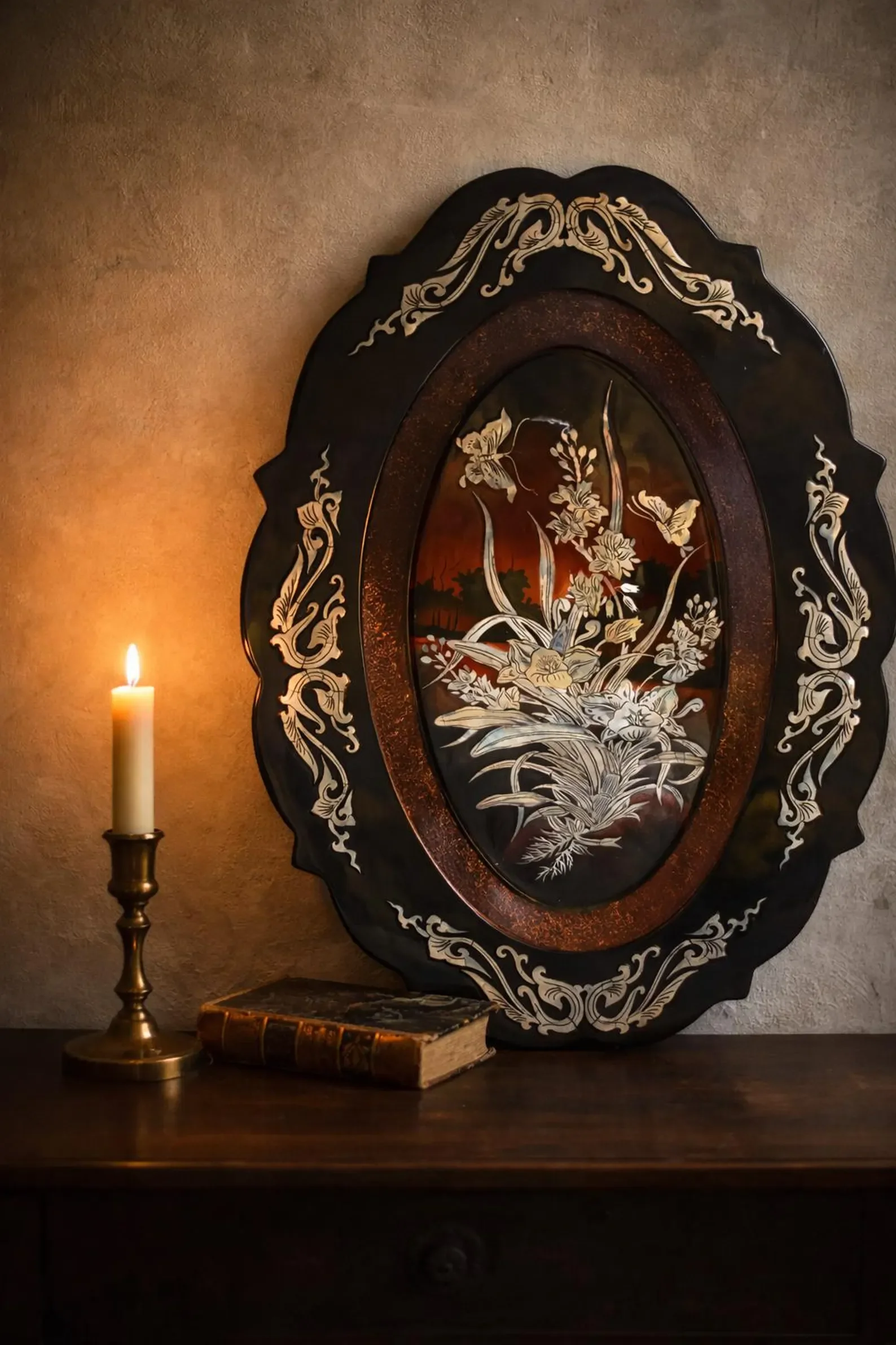 Vintage Thai Lacquer Wall Panel | $120