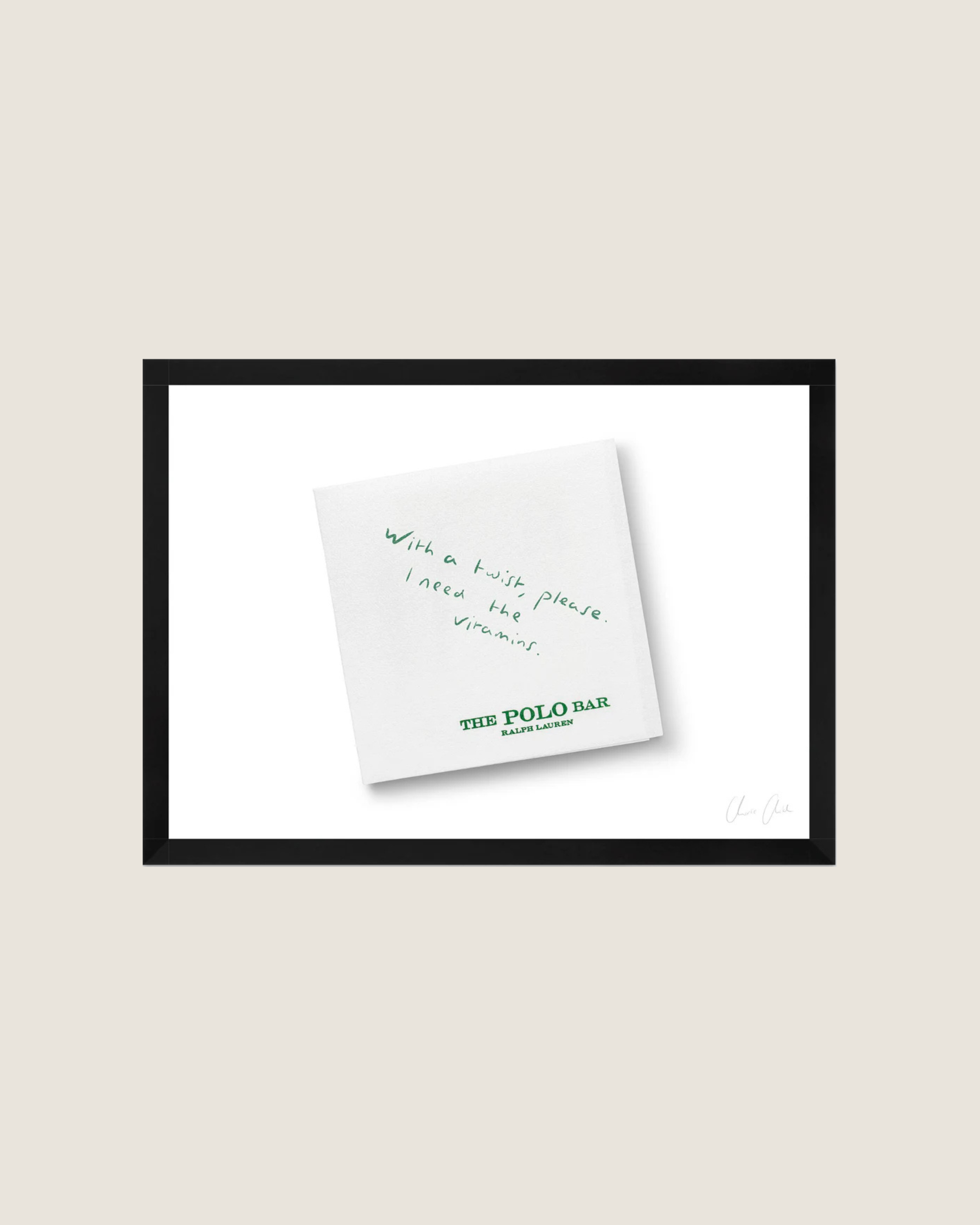 Napkin at The Polo Bar Framed Print | $248