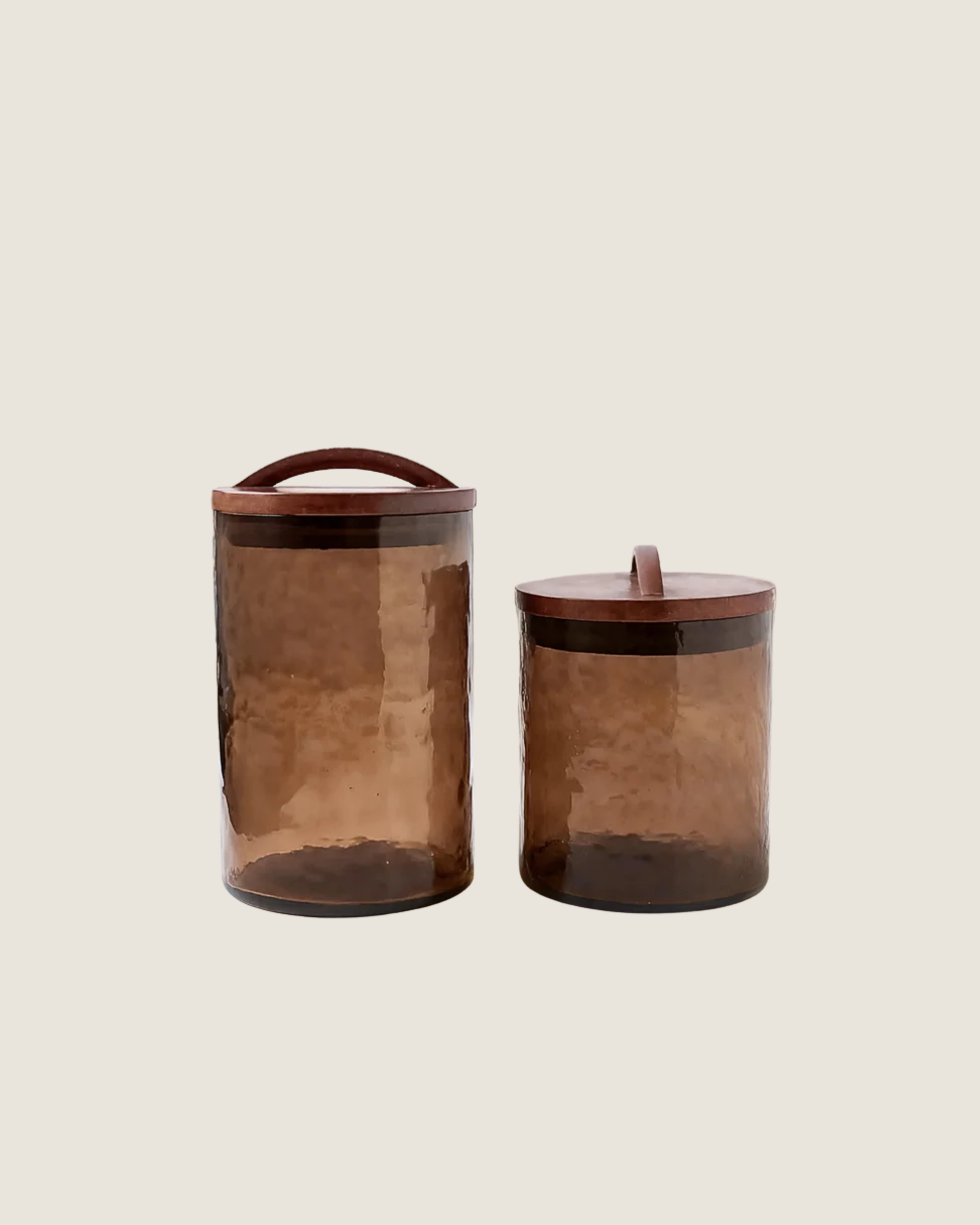 Handblown Smokey Canister, a pair | $103