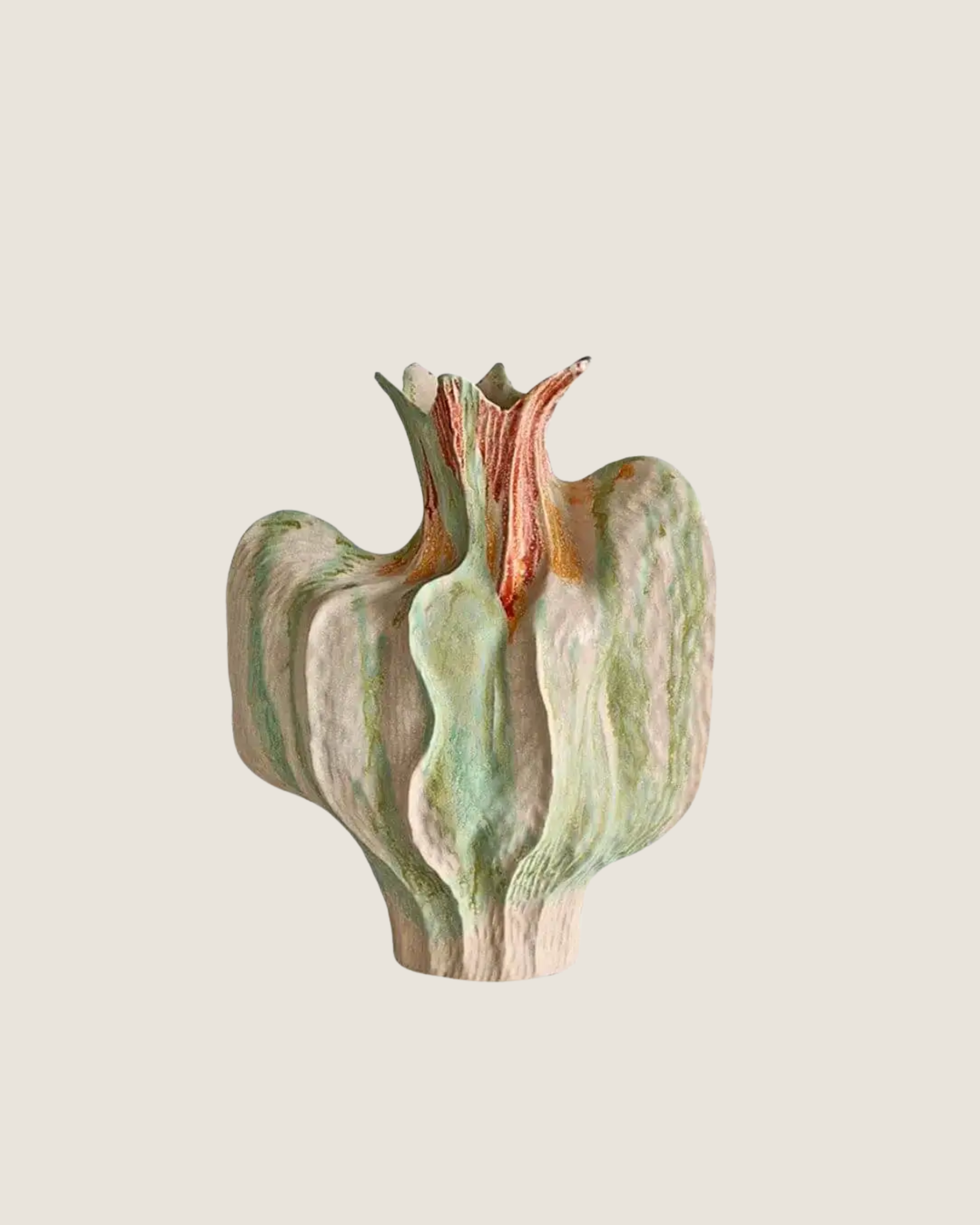 Calista Sculptural Ceramic Vase – Artisan Hand-Painted | $378