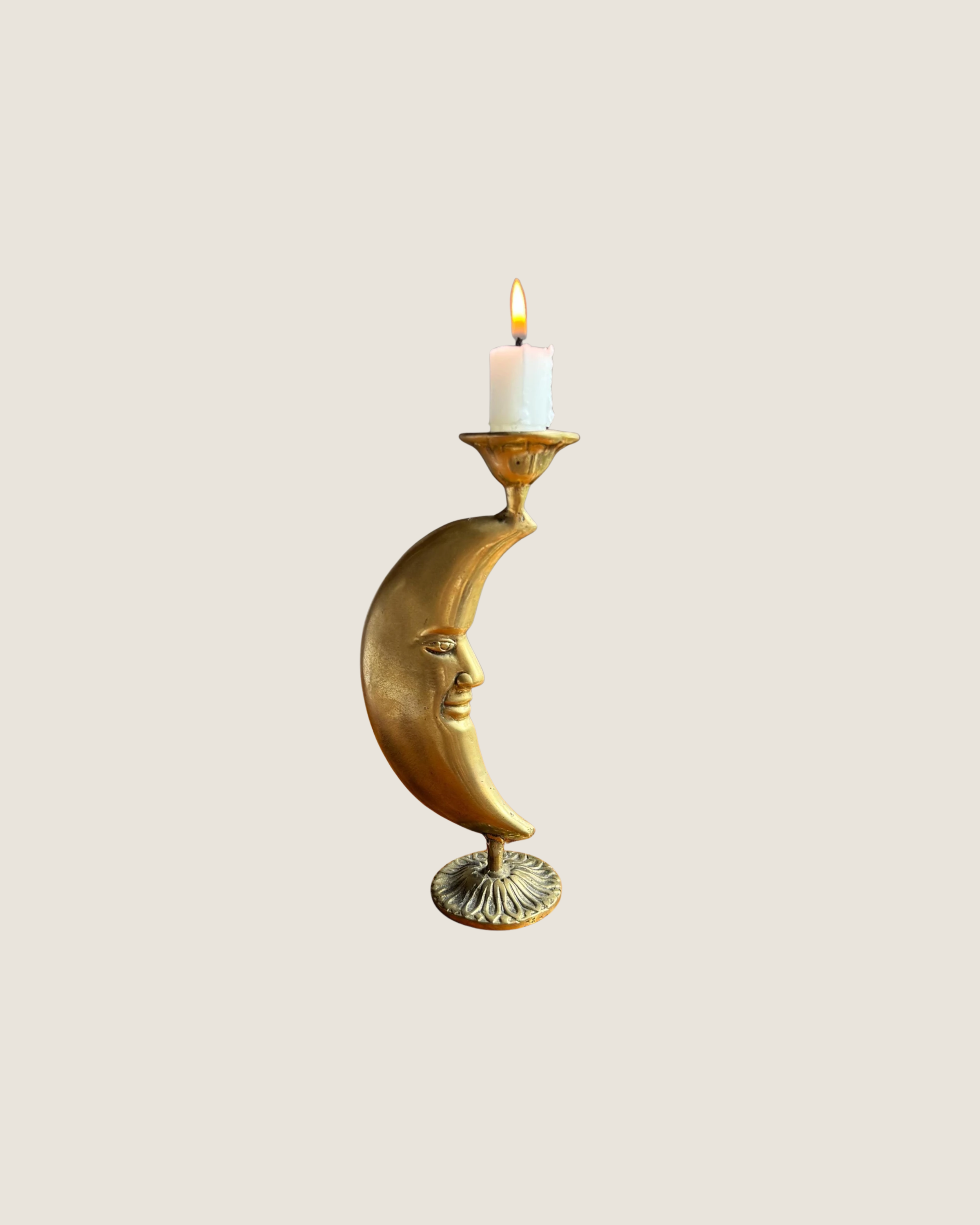 Crescent Moon Brass Holder | $60