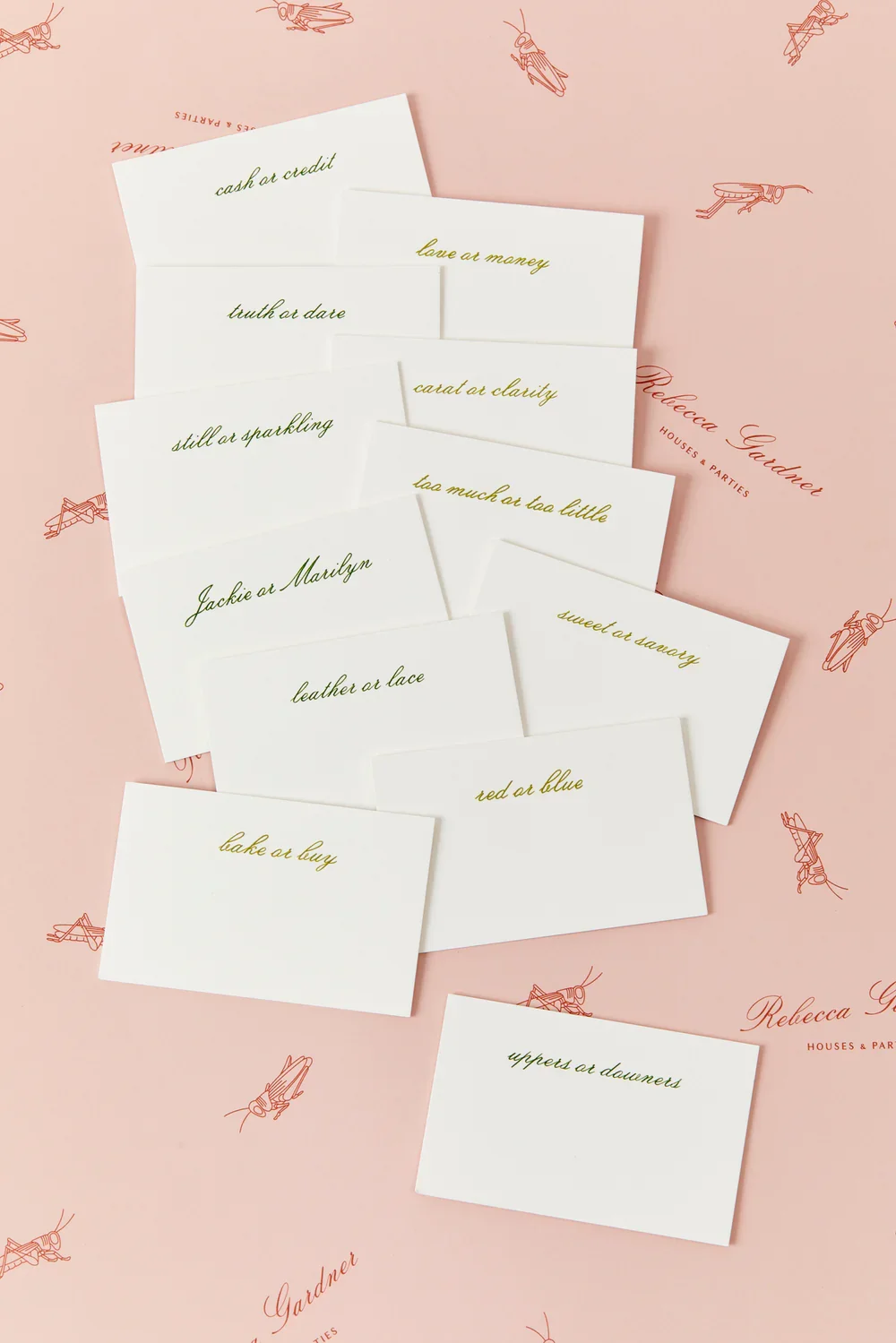 12 Engraved 'This or That' Placecards | $78