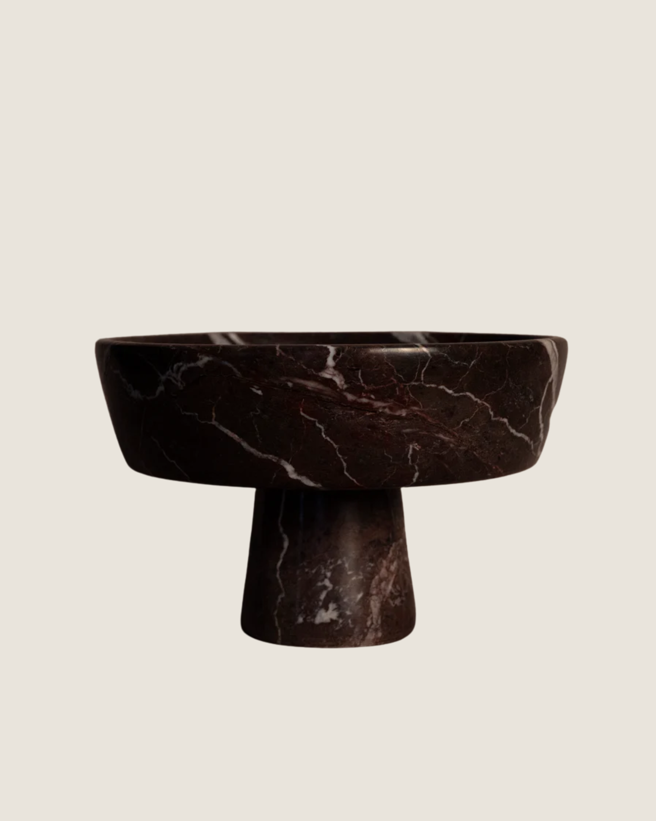 Red Zebra Marble Bowl with Stand | $98