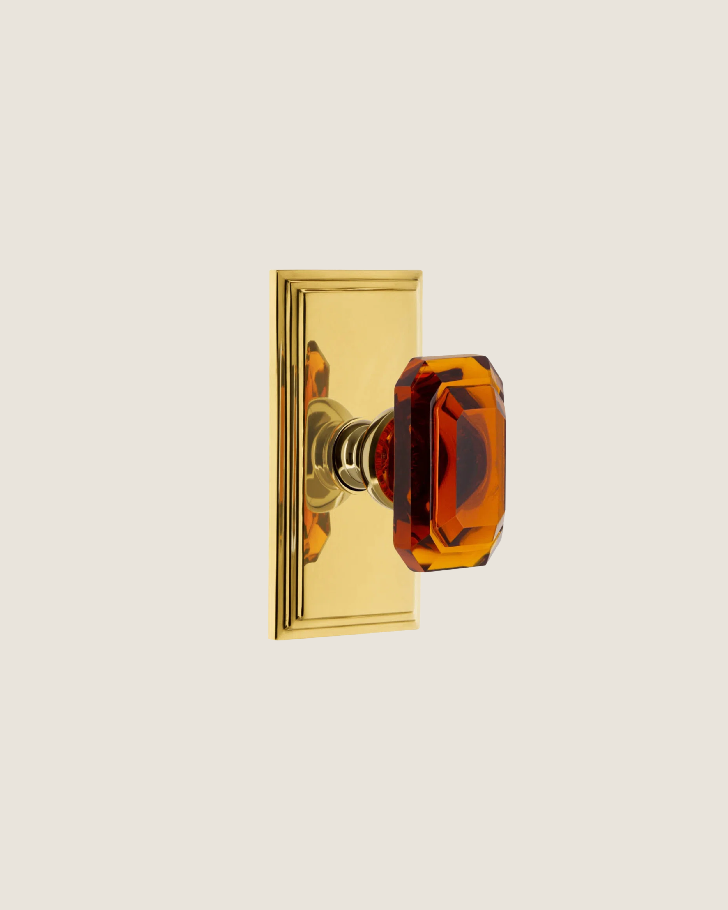 Grandeur Carré Plate Single Dummy with Baguette Crystal Door Knob | $180