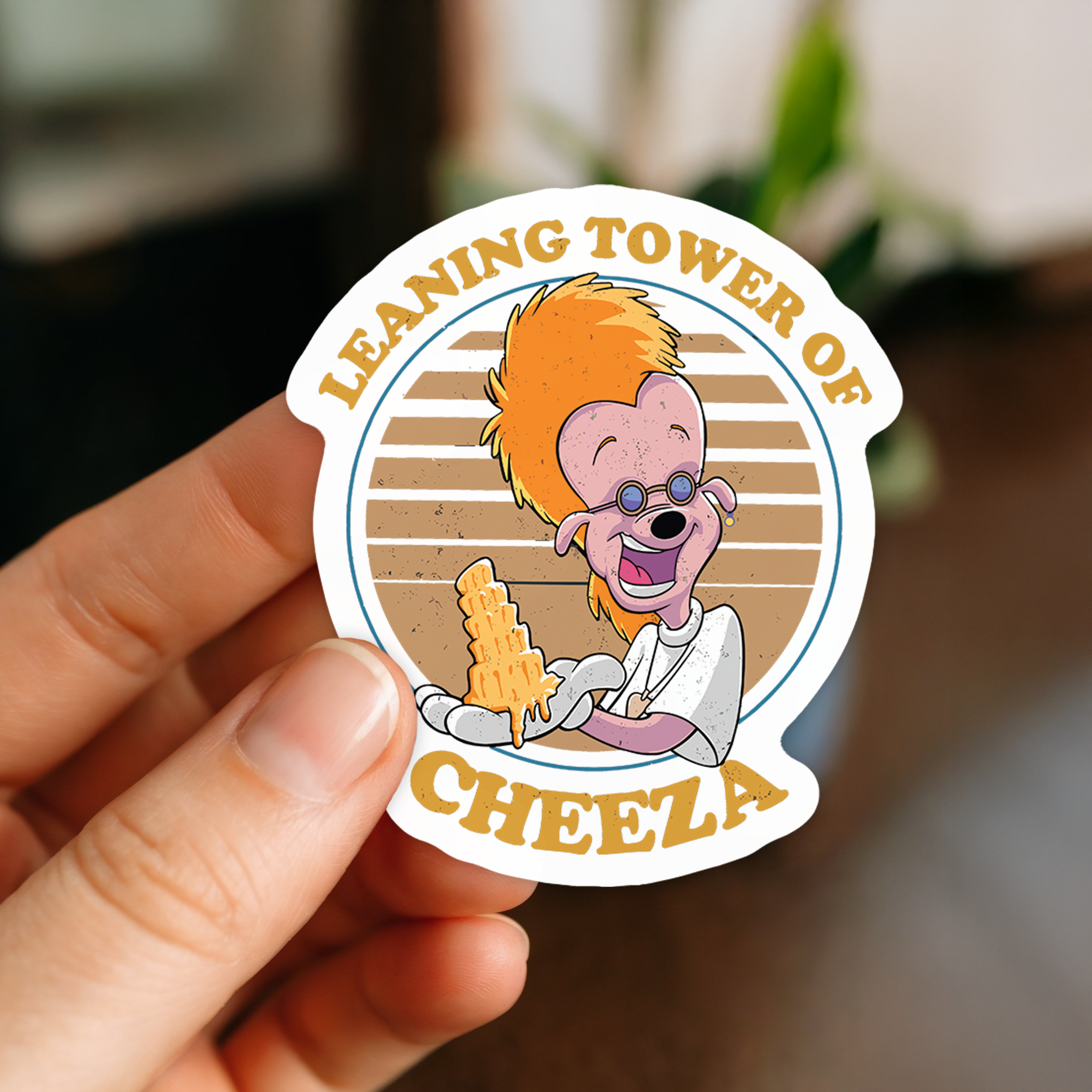 The Leaning Tower of Cheeza | Vinyl Sticker