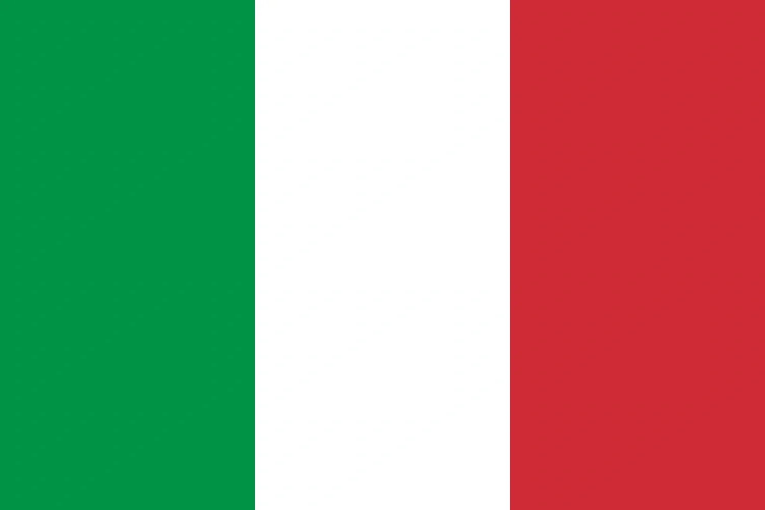 Bandiera dell'Italia con tre bande verticali di verde, bianco e rosso.