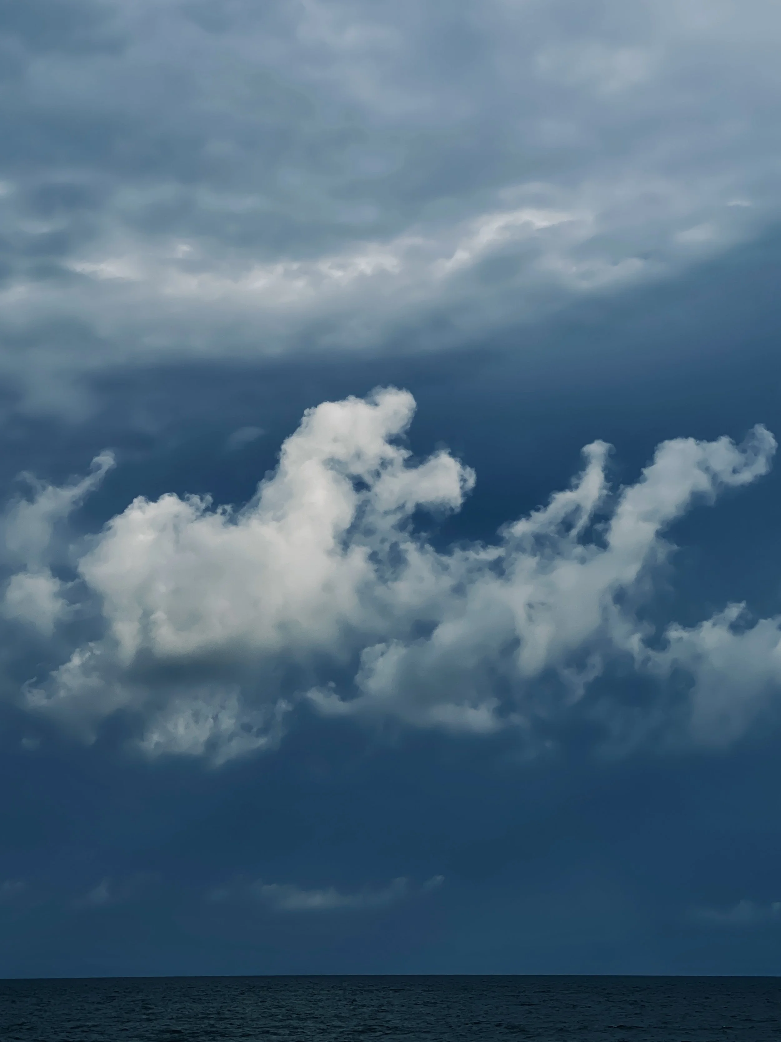 Cloudy sky over the ocean.