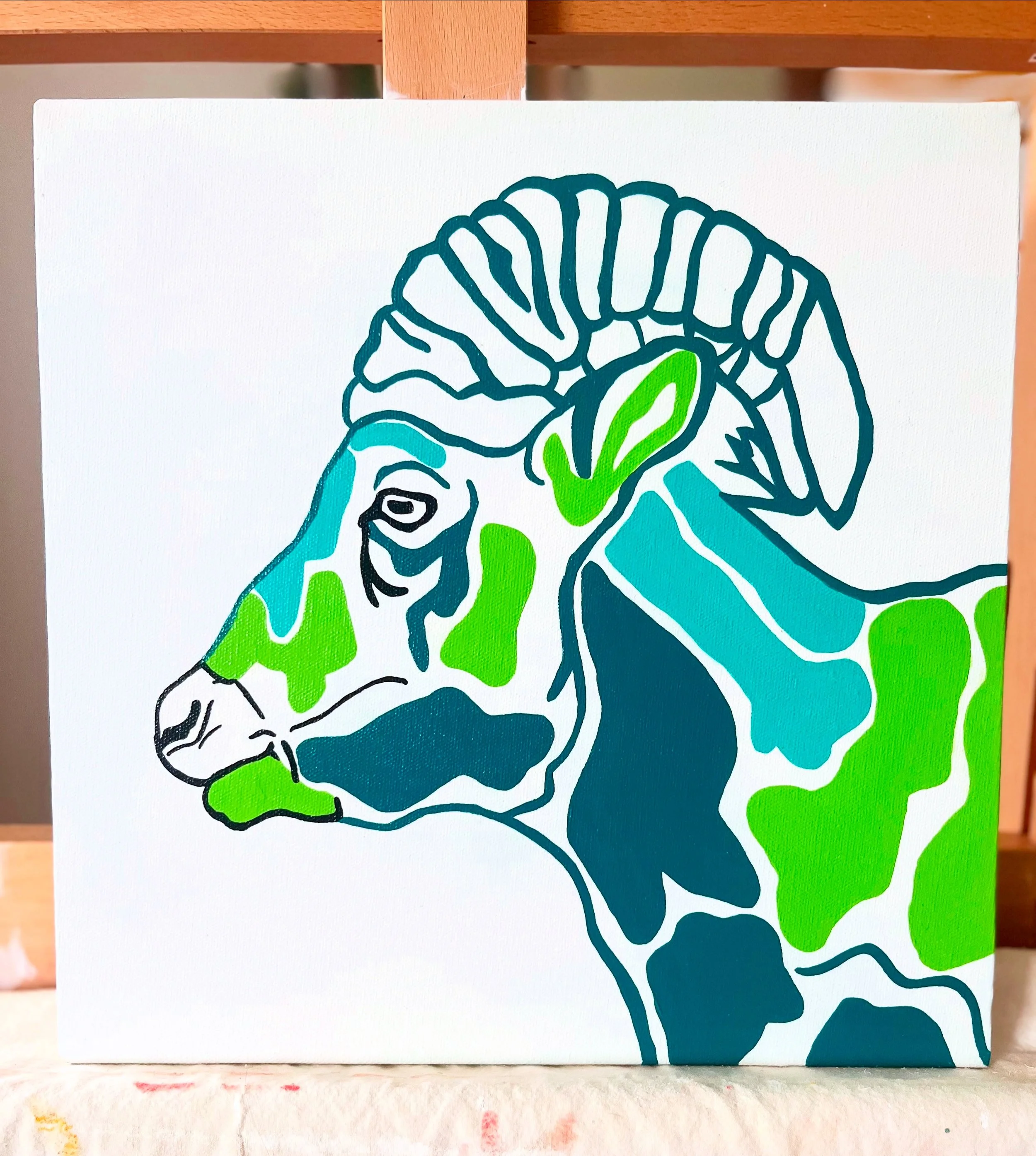 Mr. Wool (Bighorn Sheep)   \\   Medium: Acrylic   \\   Size: 16 x 16 in