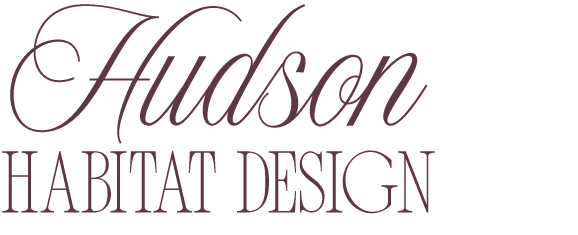Hudson Habitat Design logo in elegant purple text.