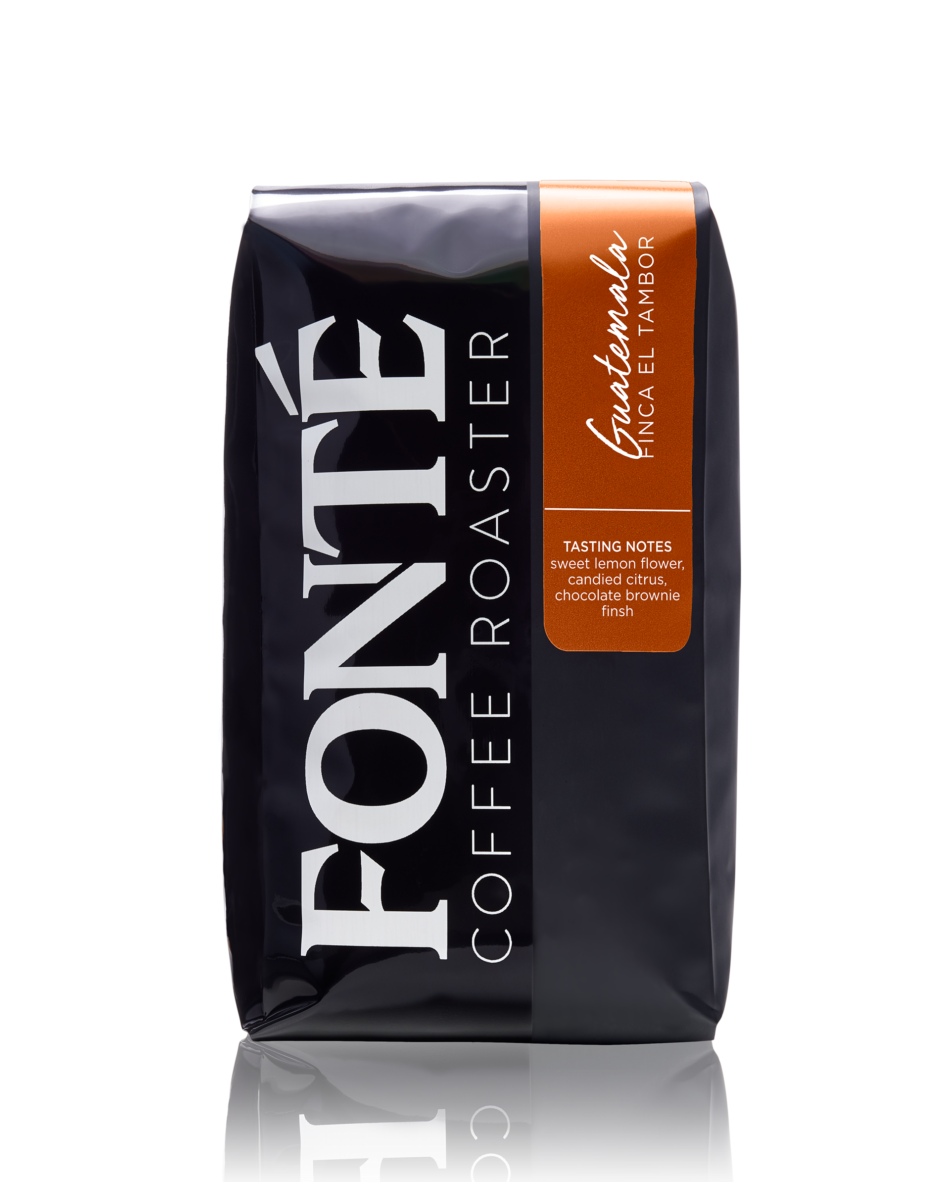 Bag of Folon Coffee, flavor Nicaragua El Tambor with tasting notes including sweet lemon flower, candied citrus, and chocolate brownie finish.