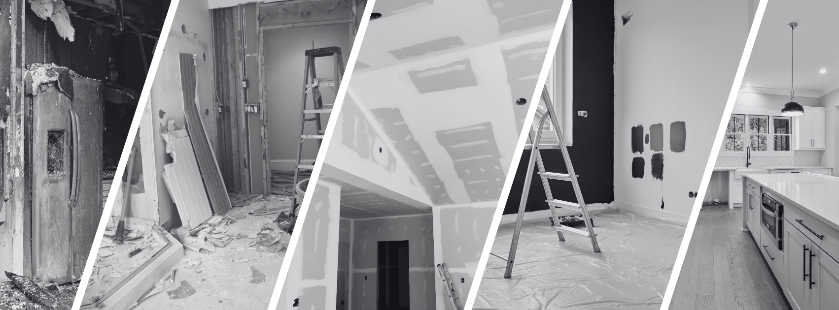 Home renovation process from demolition to finished remodel by Evolution Drywall & Restoration