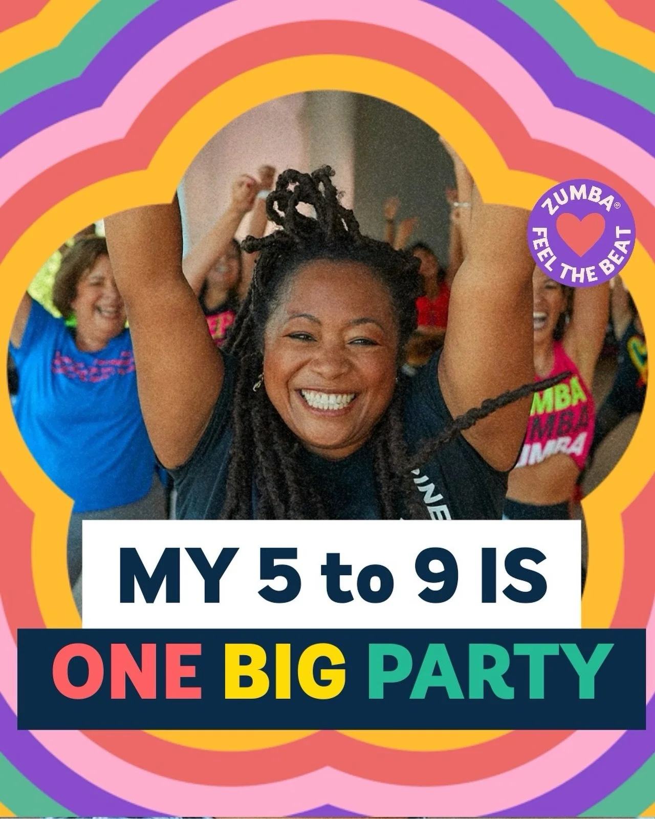 I started my Zumba journey as a way to express myself and move my body after siting down all day at work! I don&rsquo;t just work a 9&ndash;5&hellip; I build my life after it. 
You don&rsquo;t have to choose between responsibility and your dreams&mda