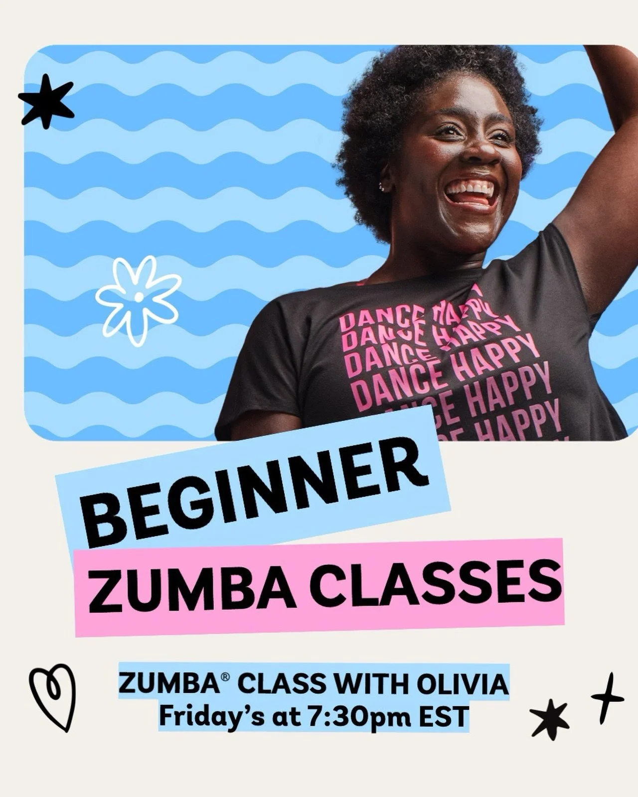 Nervous? Come anyway.
Two left feet? Still come.
Never worked out in awhile? DEFINITELY come.

Liv Fit Groove will start having beginner Zumba classes! This is a judgment-free and safe space. All levels are welcome!

Let&rsquo;s get you moving! Join 