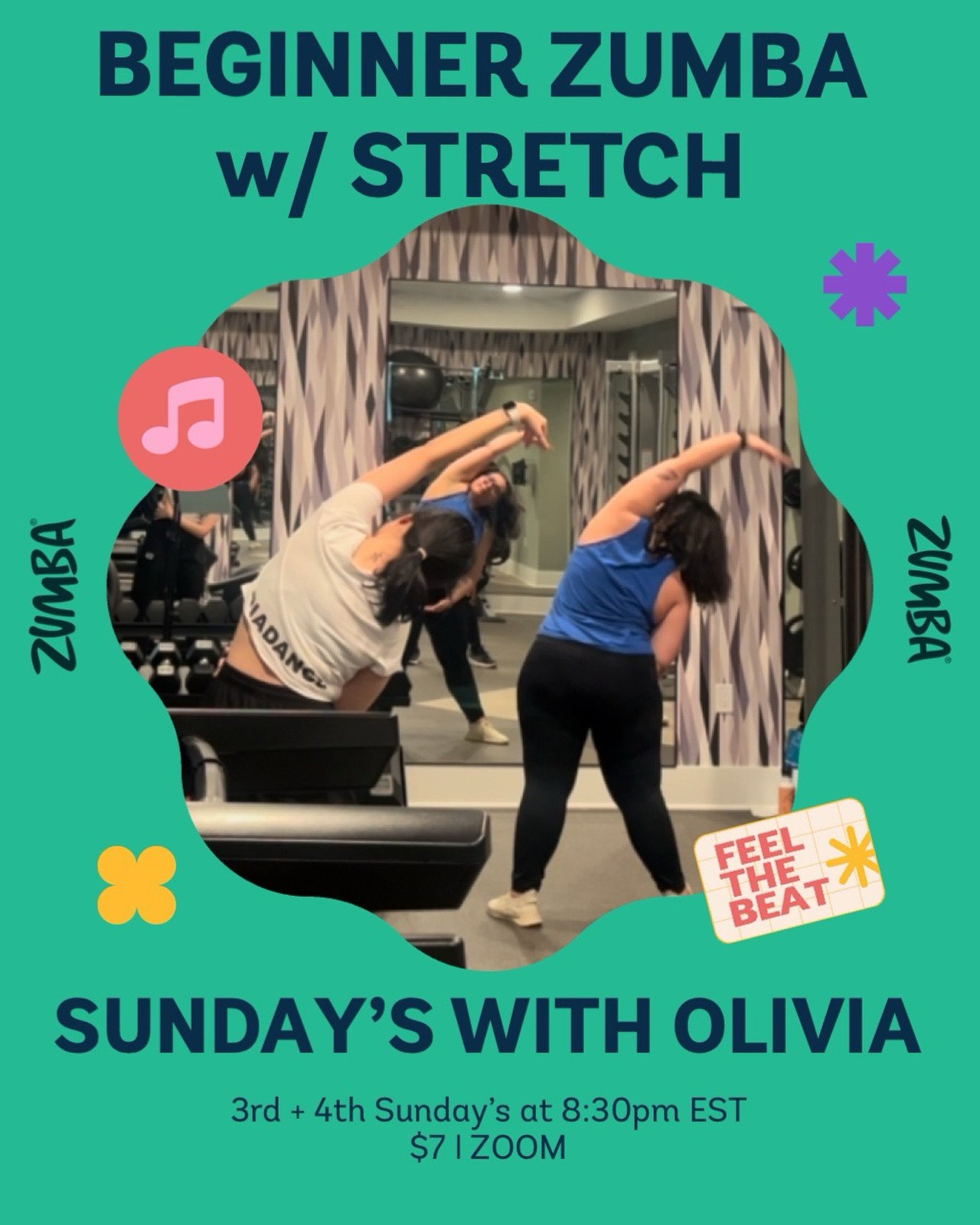 New to Zumba? This one&rsquo;s for YOU ✨

Join me every 3rd &amp; 4th Sunday for a beginner-friendly class where we ease into the moves, build confidence, and HAVE FUN 💃🏽

We&rsquo;ll start with 30 minutes of feel-good dance cardio, then wind down 