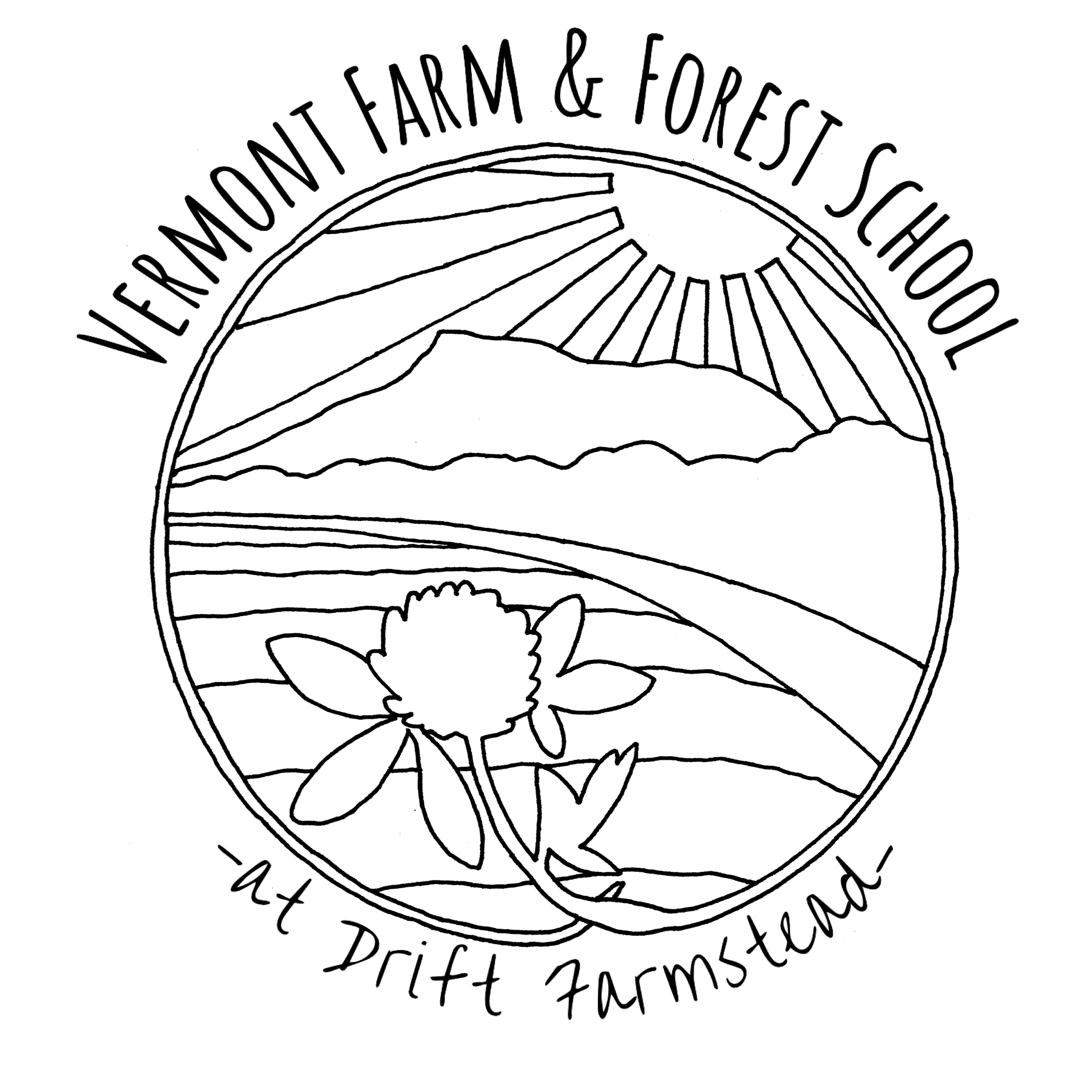 Logo for the Vermont Farm and Forest School.