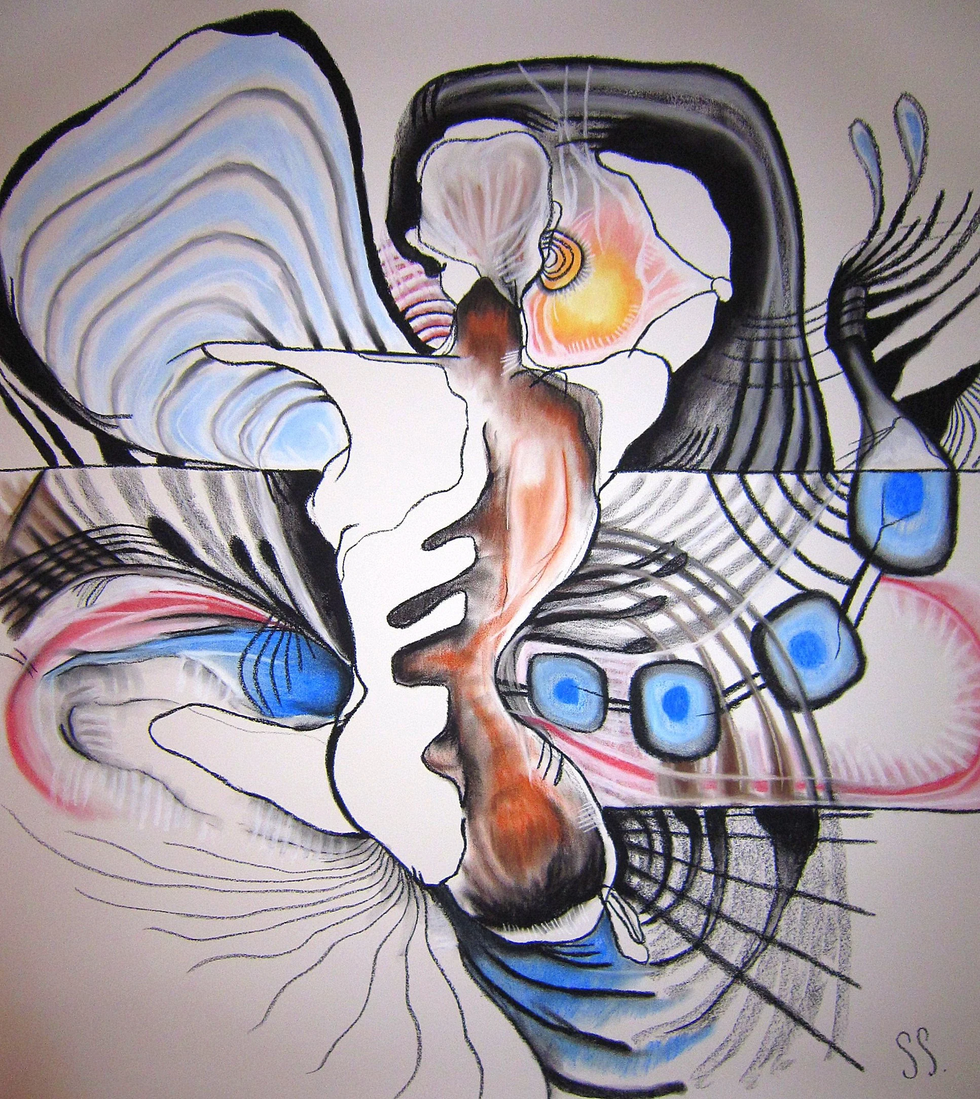 away from terrain, chalk pastel on paper, 36 x 36" (Sold)