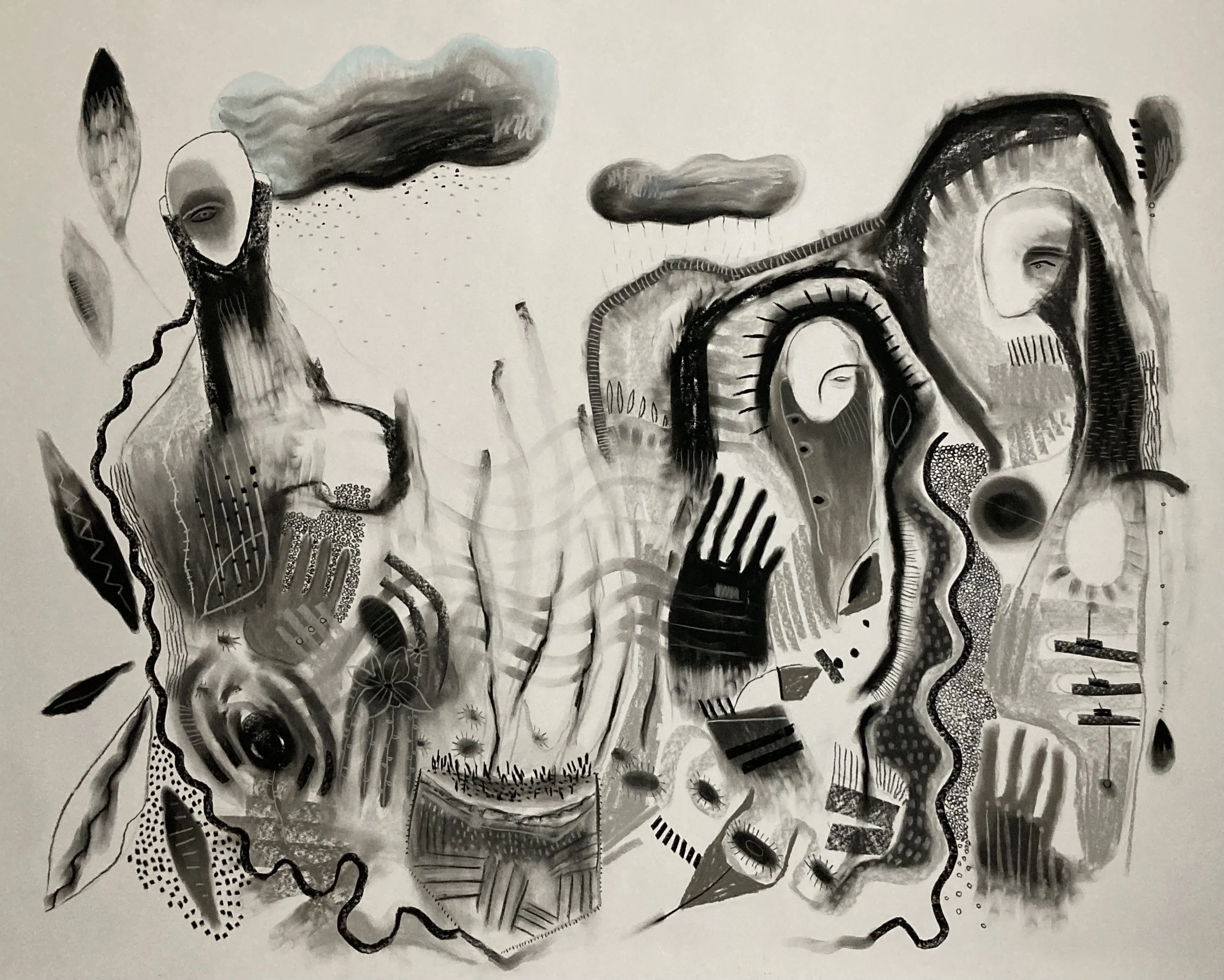 After Life, chalk pastel on paper, 36 x 48"
