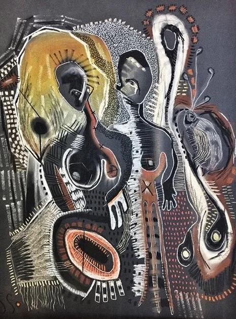 live in darkness, live with light, chalk pastel on paper, 20 x 26"