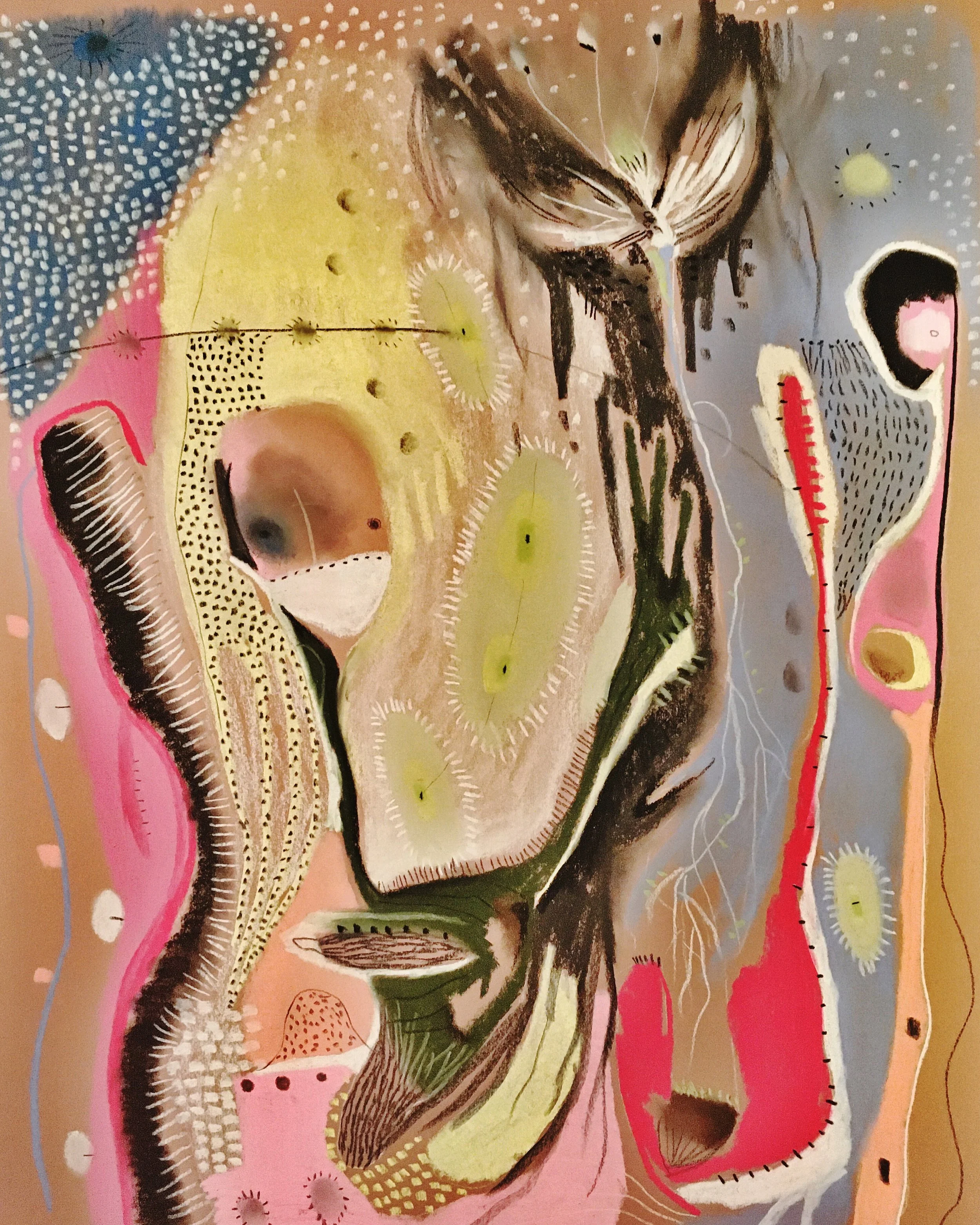 let love in, chalk pastel on paper, 18 x 24"