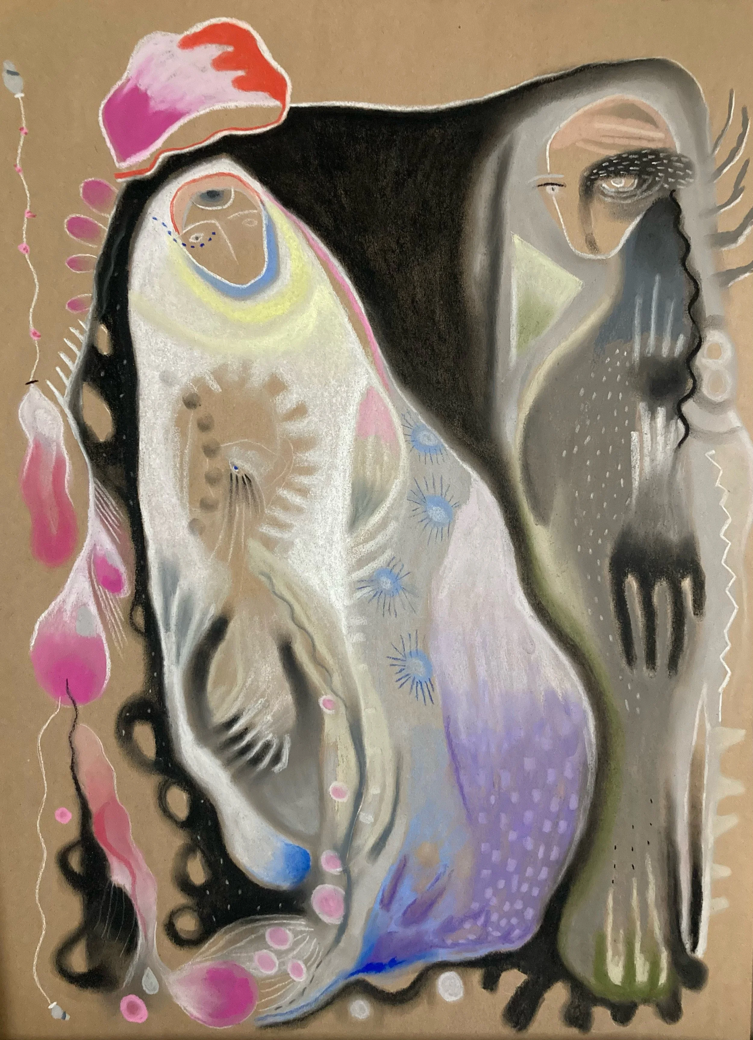 grey matter, chalk pastel on paper, 18 x 24"