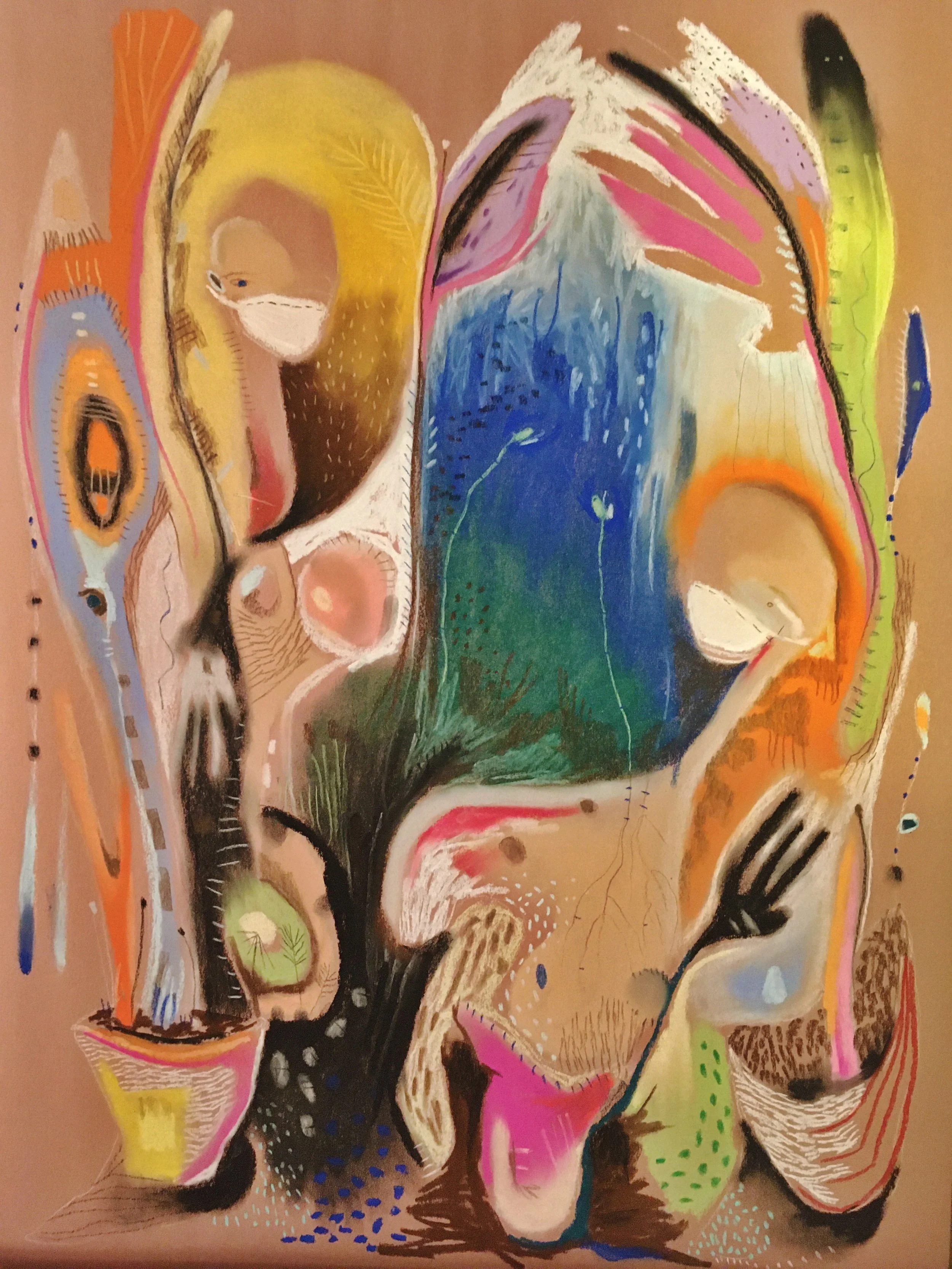 taken away beyond the glacier, chalk pastel on paper, 18 x 24"