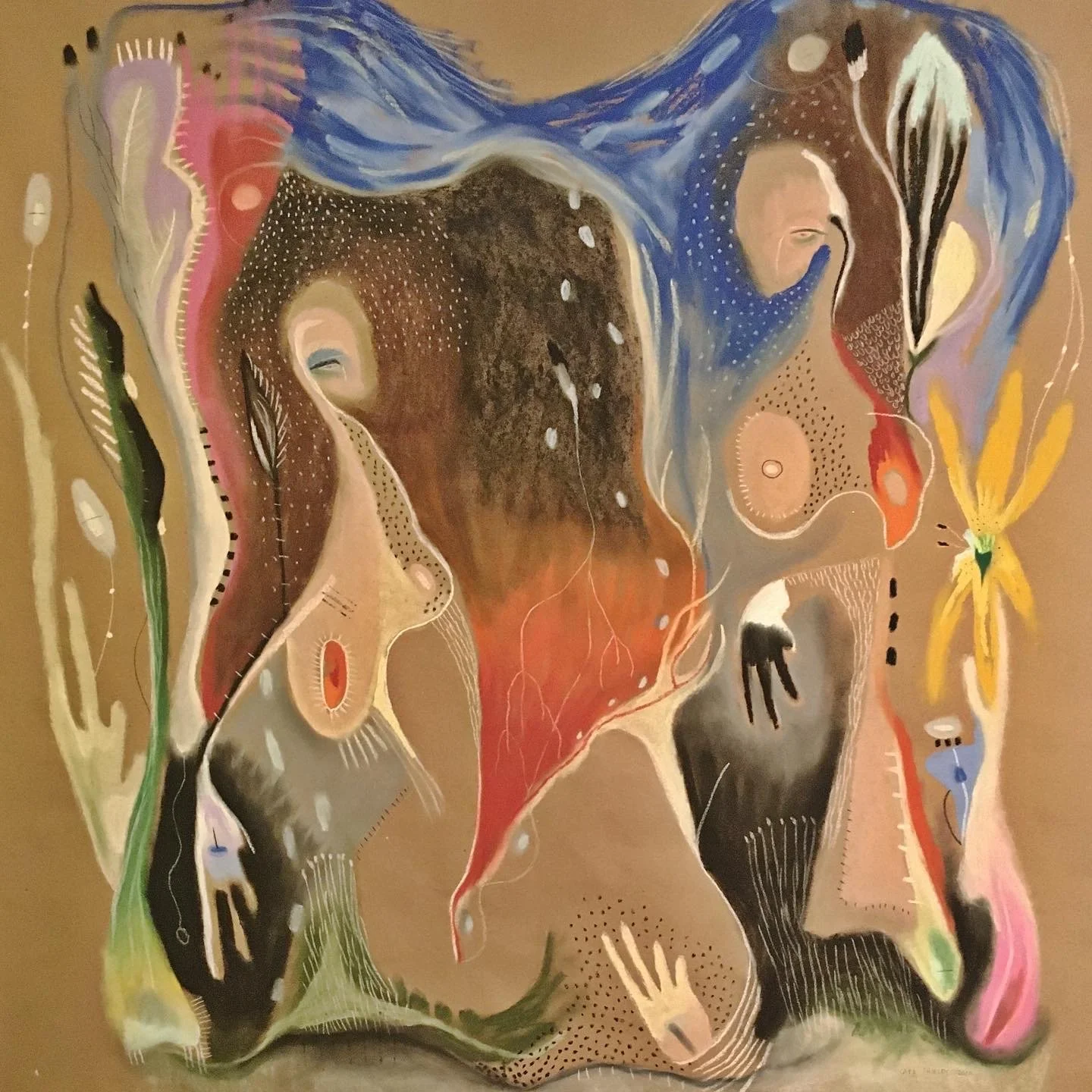 sunflower, chalk pastel on paper, 36 x 36" (Sold)