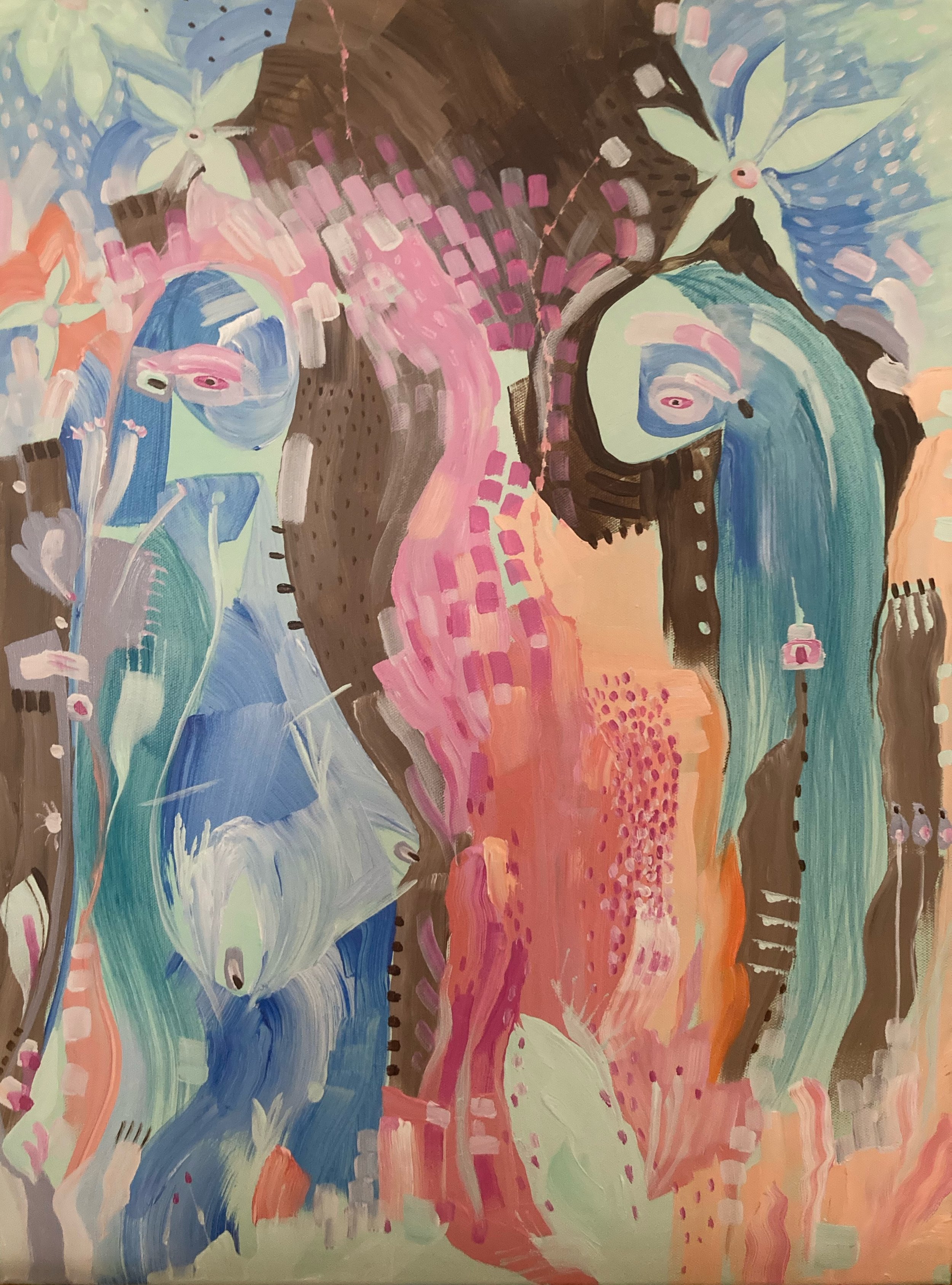 The Mirrored Molecules, acrylic on canvas,
18 x 24"