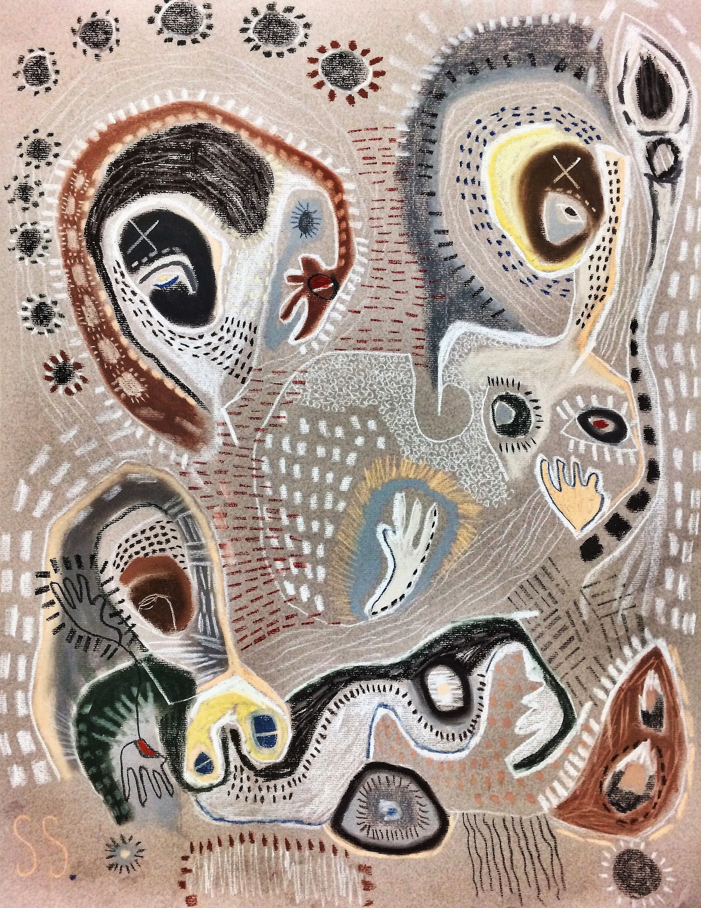 natural reaction, chalk pastel on paper, 20 x 26"