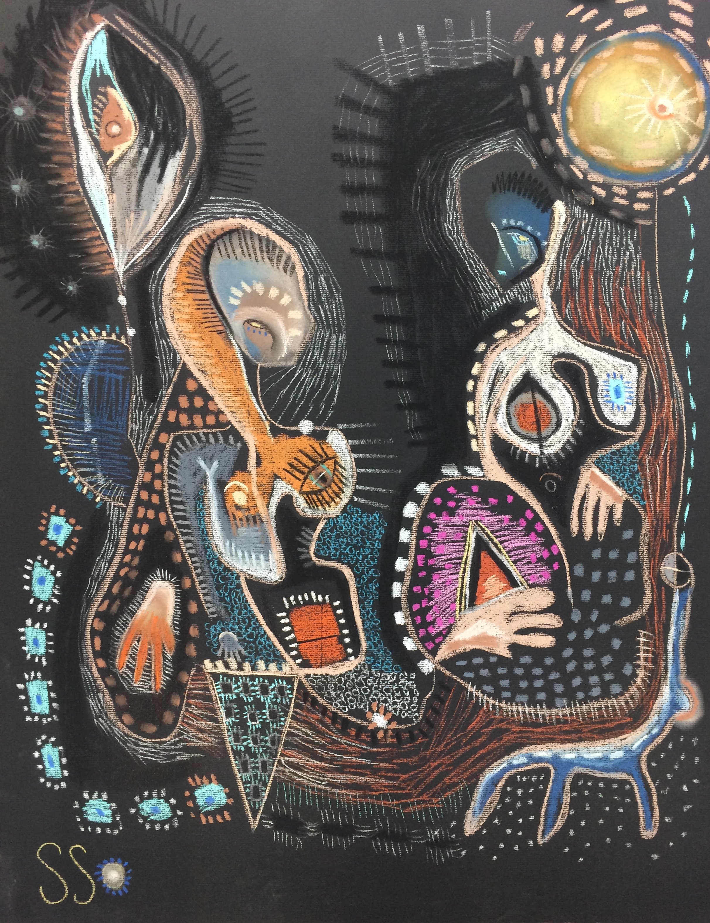 blinding light, chalk pastel on paper, 20 x 26"