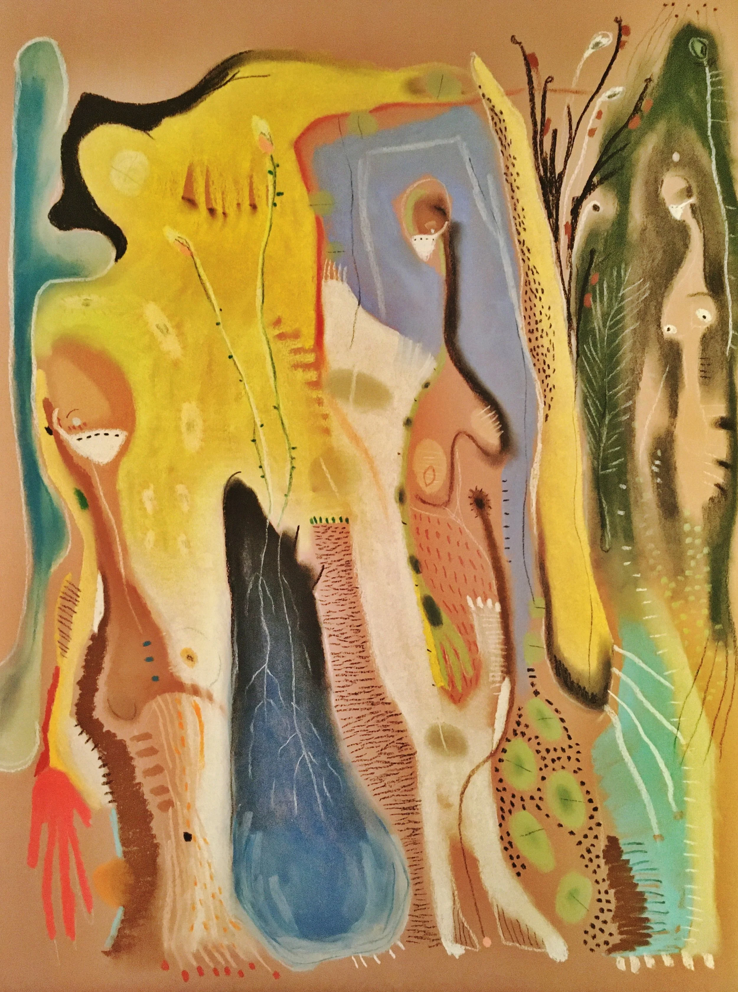 distance makes the heart grow weak, chalk pastel on paper, 18 x 24"