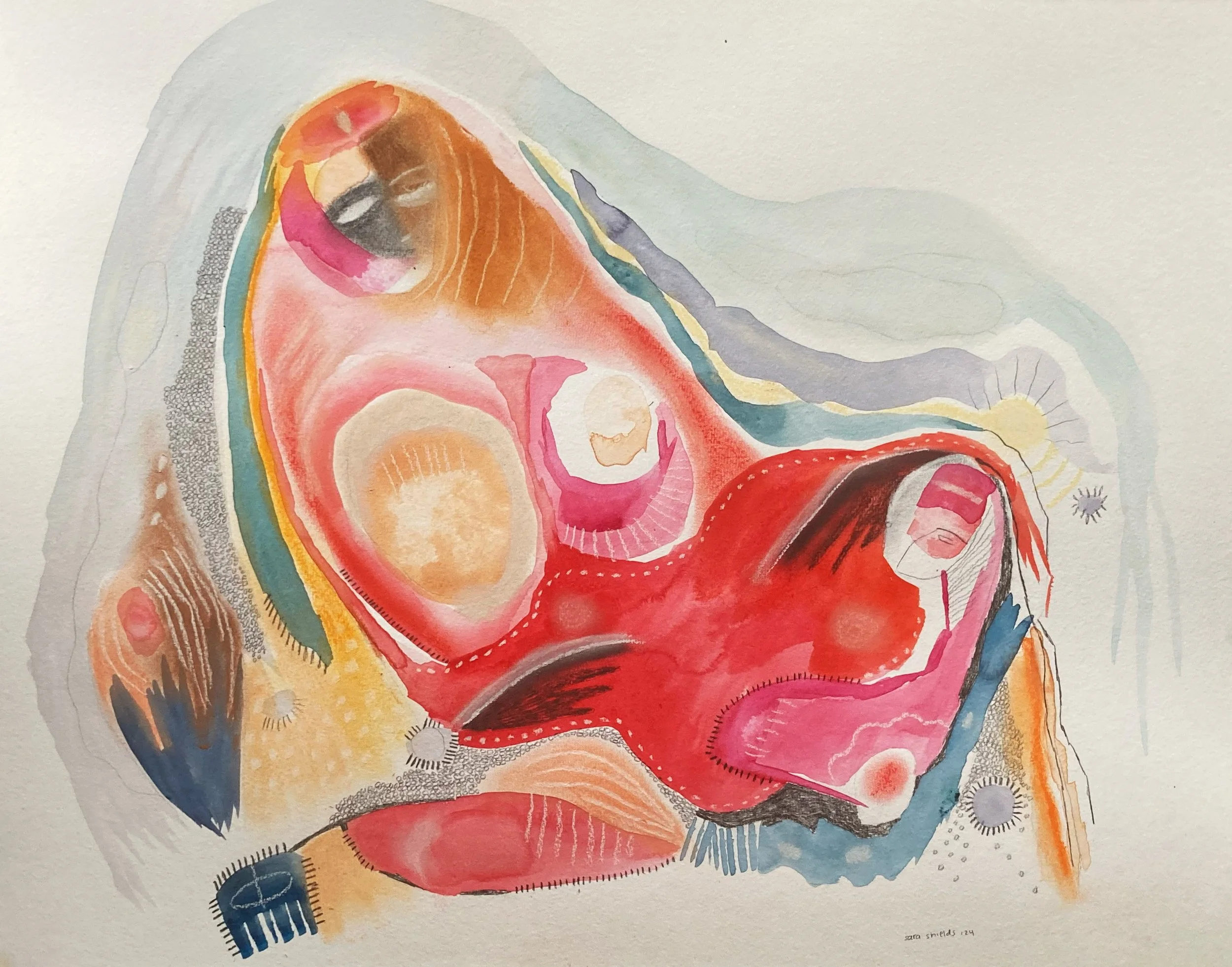 Embracing a Delicate Light, watercolour, graphite, charcoal on watercolour paper, 19 x 23" 


(Available for sale here: https://www.harding-gallery.com/sara-shields?page=2)