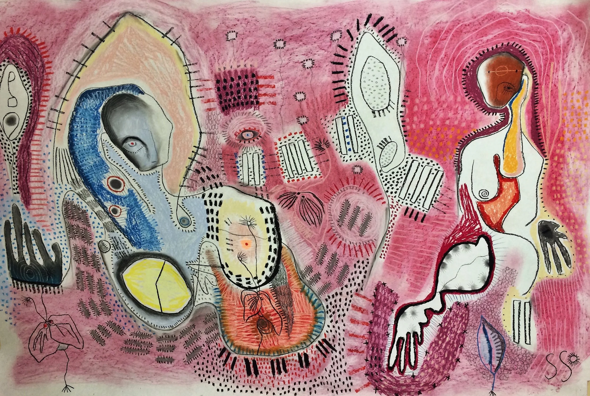 Liminal, chalk pastel on paper, 52 x 36"