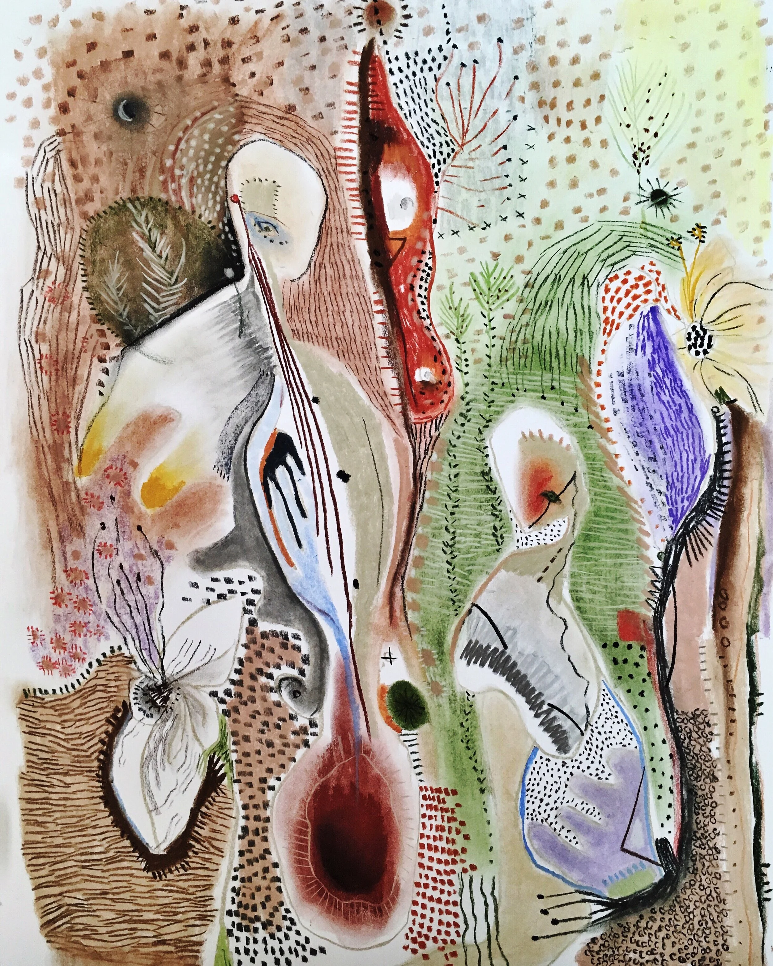 Built of Clay, chalk pastel on paper, 18 x 24"
(Sold)