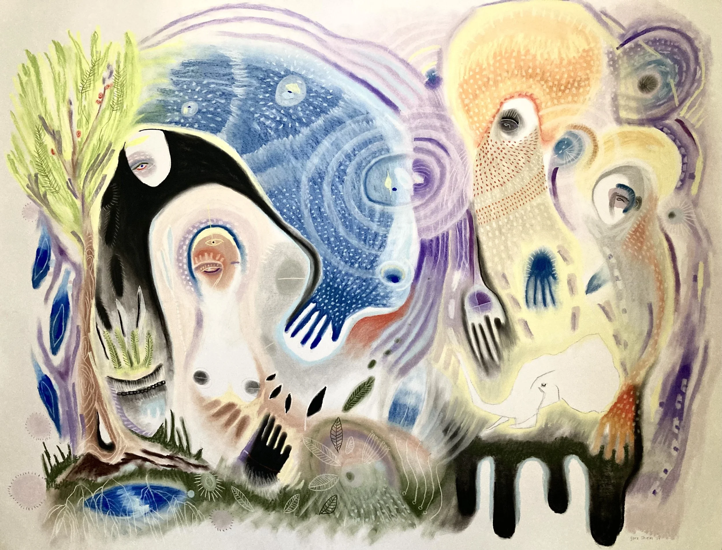 Pastel drawing by artist.