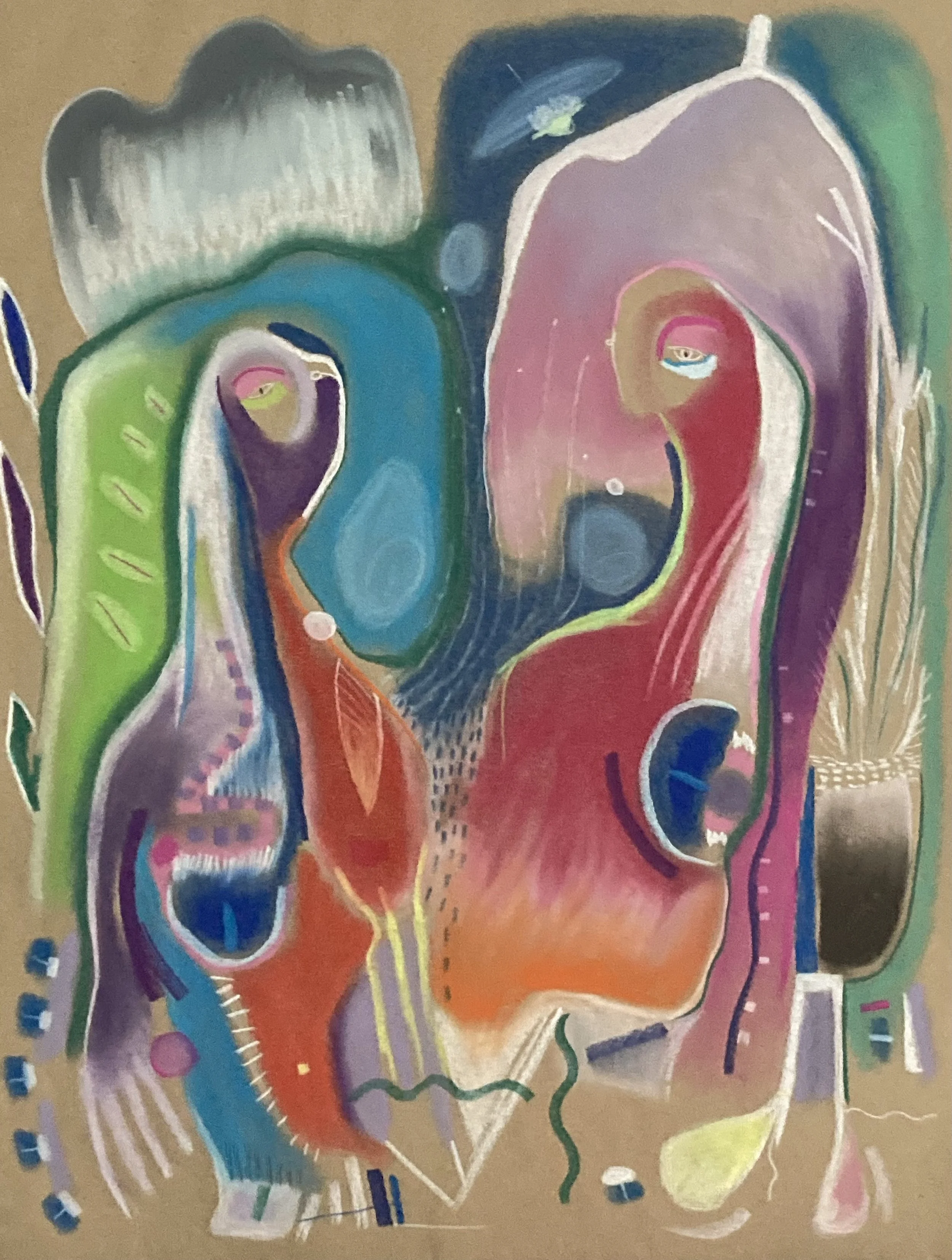 hope from above?, chalk pastel on paper, 18 x 24" 