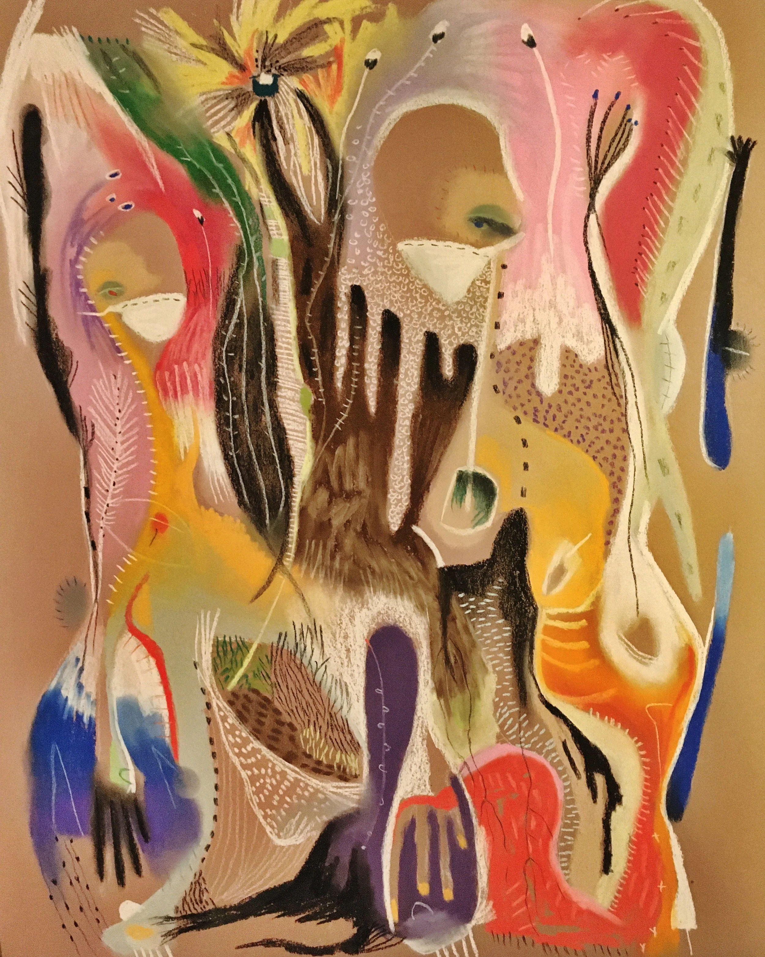 you are a grace note in an otherwise flat land, chalk pastel on paper, 18 x 24"