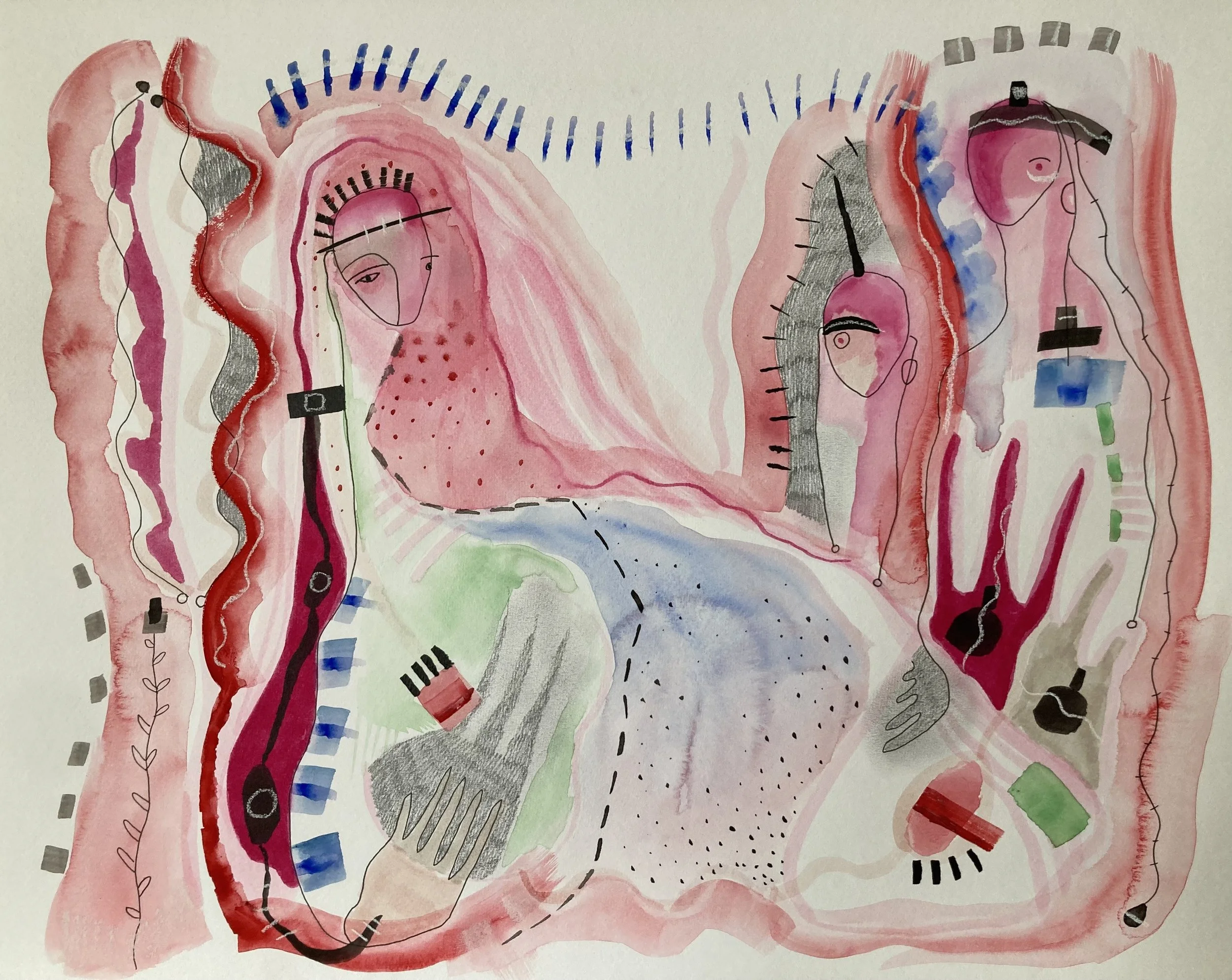 ultrasound, watercolour, pen, ink, graphite on watercolour paper, 19 x 23" 


(Available for sale here: https://www.harding-gallery.com/sara-shields?page=2)