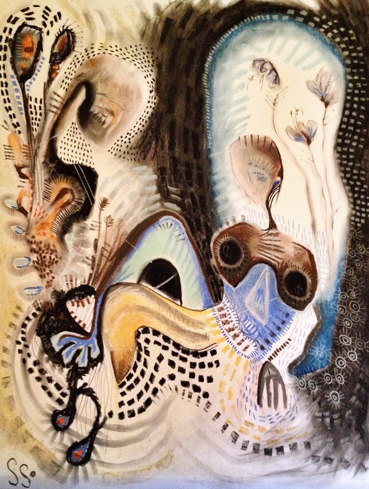 soulless wonder from planet zero, chalk pastel on paper, 20 x 26"