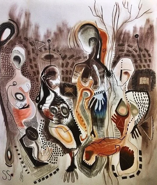 reincarnation conservation, chalk pastel on paper, 41 x 43”