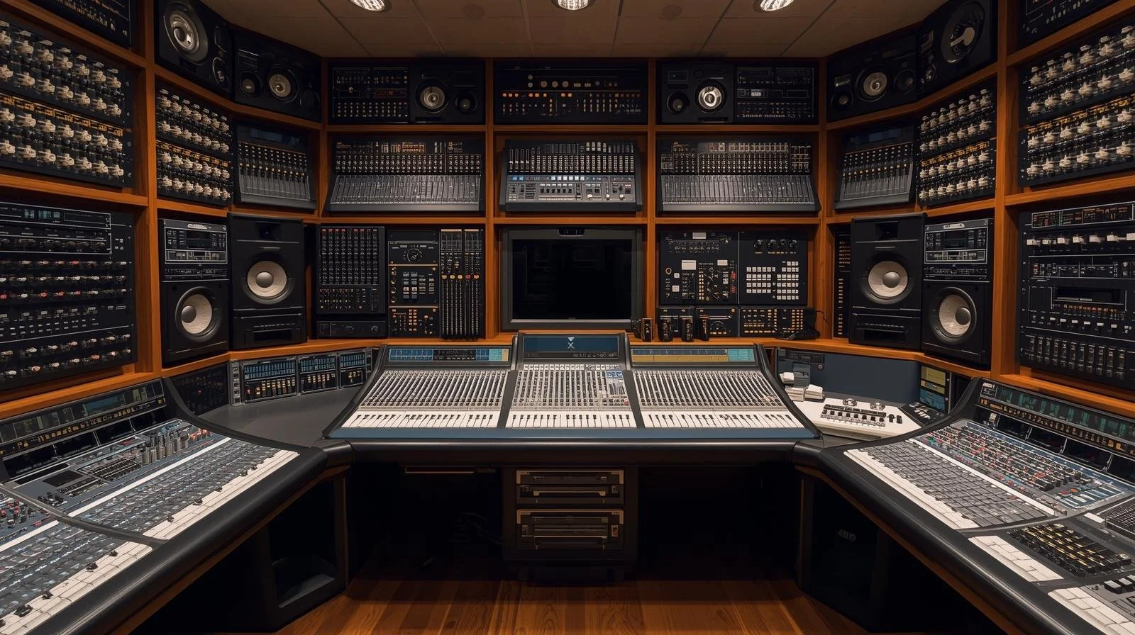 there is a 30 foot by 20 foot room completely covered with built in audio processing gear, with knobs, buttons, sliders and switches everywhere throughout the room. (5).jpg