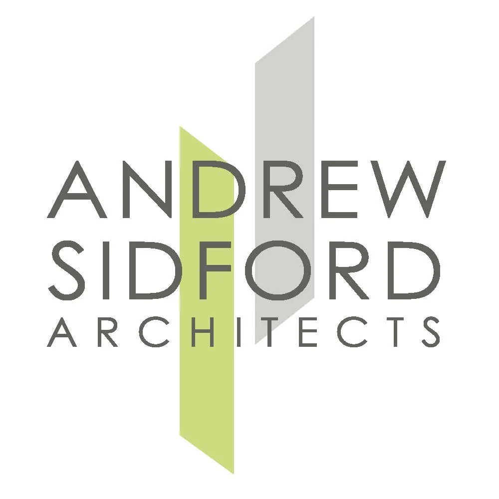 Logo for Andrew Sidford Architects with stylized buildings and the company name.