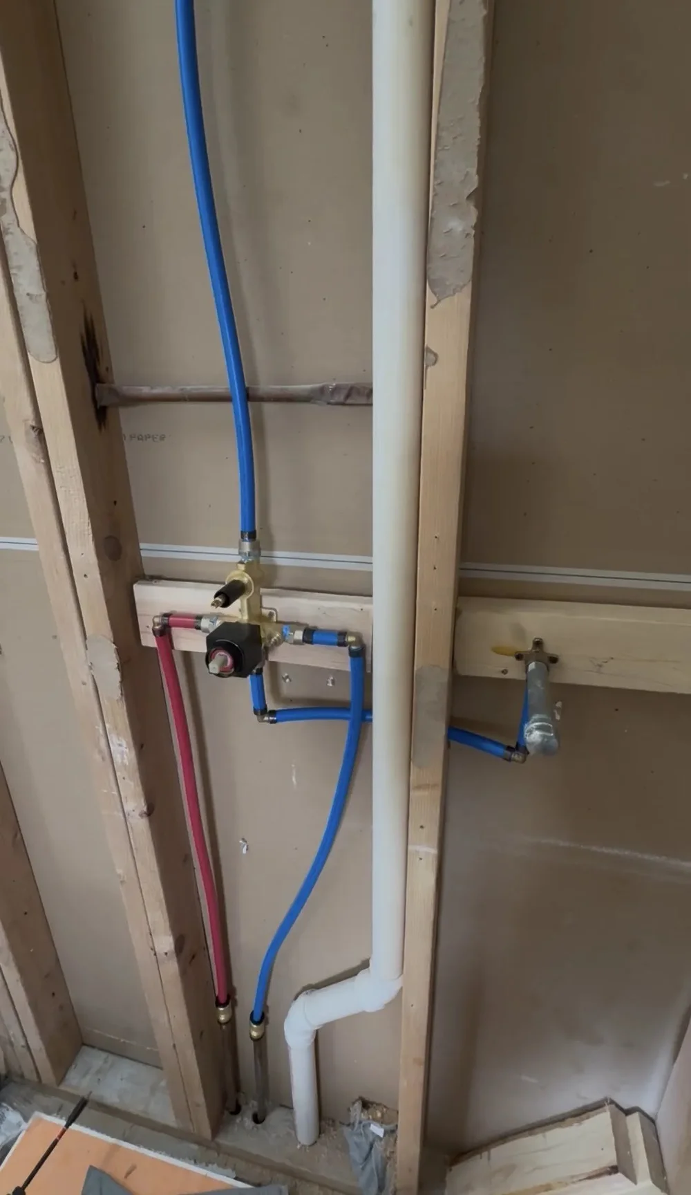 Water Supply Connections — A closer look at the valve, diverter, and supply lines.