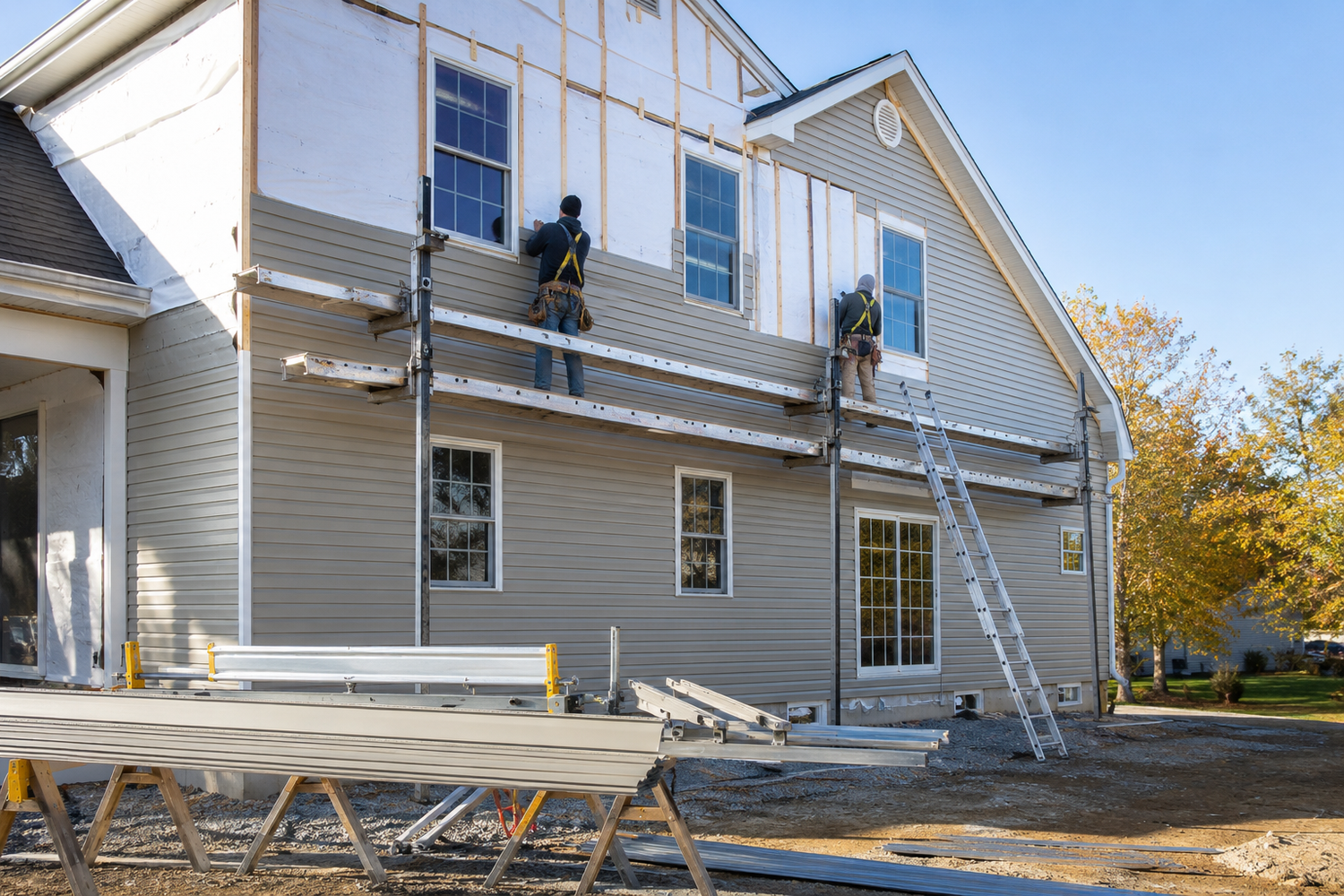New exterior siding installation on a Huntley Illinois home