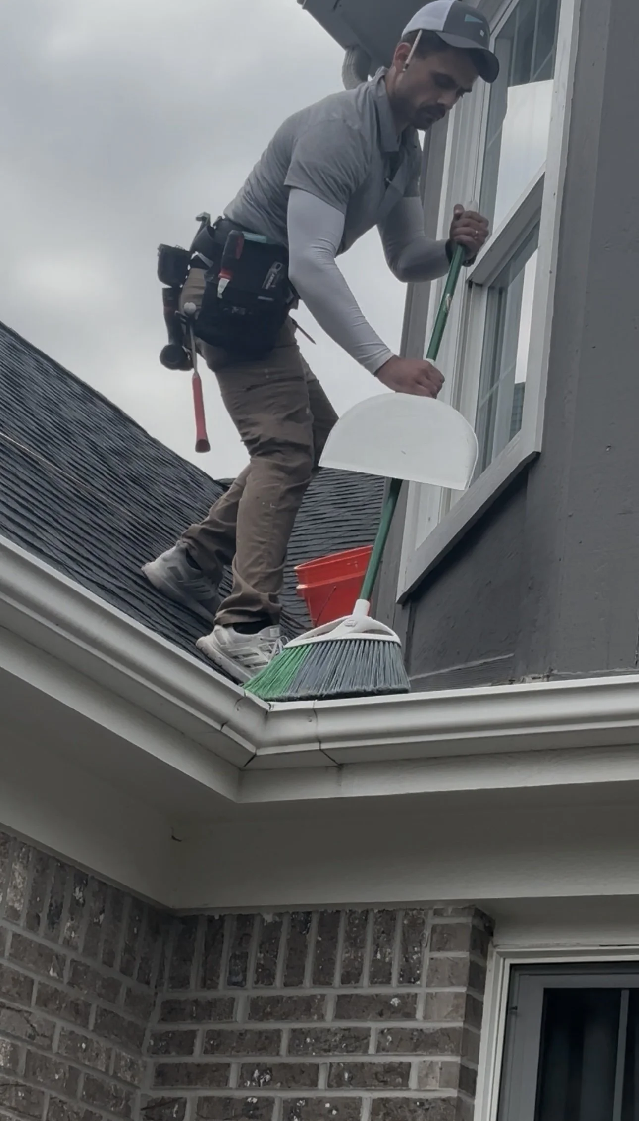 Roof and upper window maintenance work in Crystal Lake Illinois