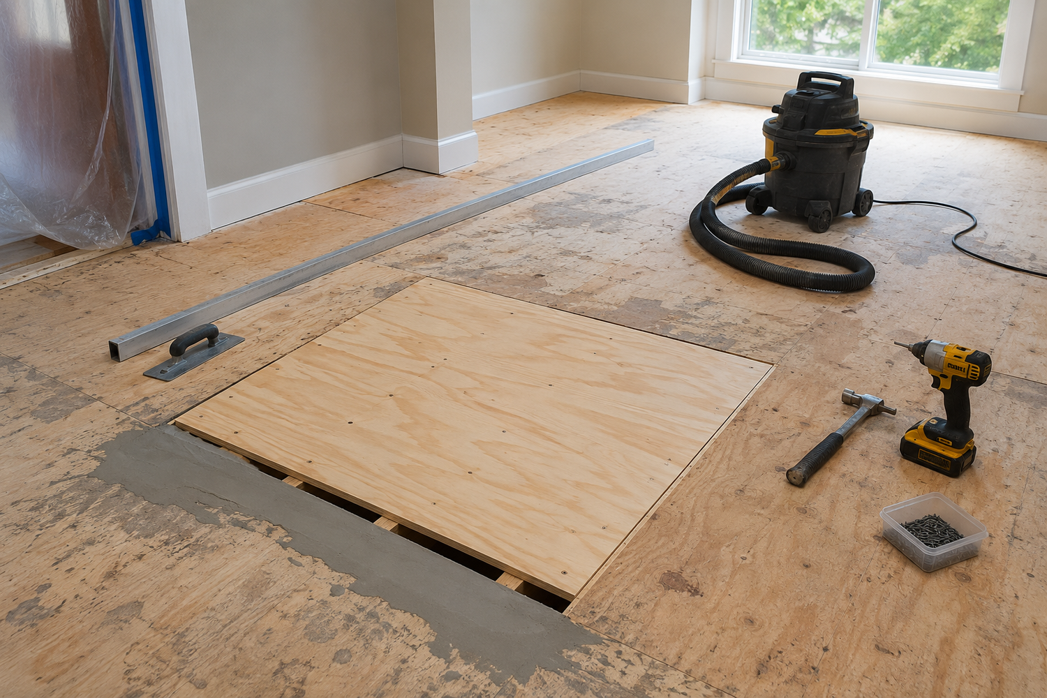 Subfloor repair and floor preparation in Crystal Lake Illinois