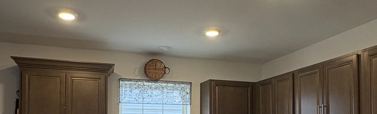 Crown molding installation in progress in Huntley Illinois