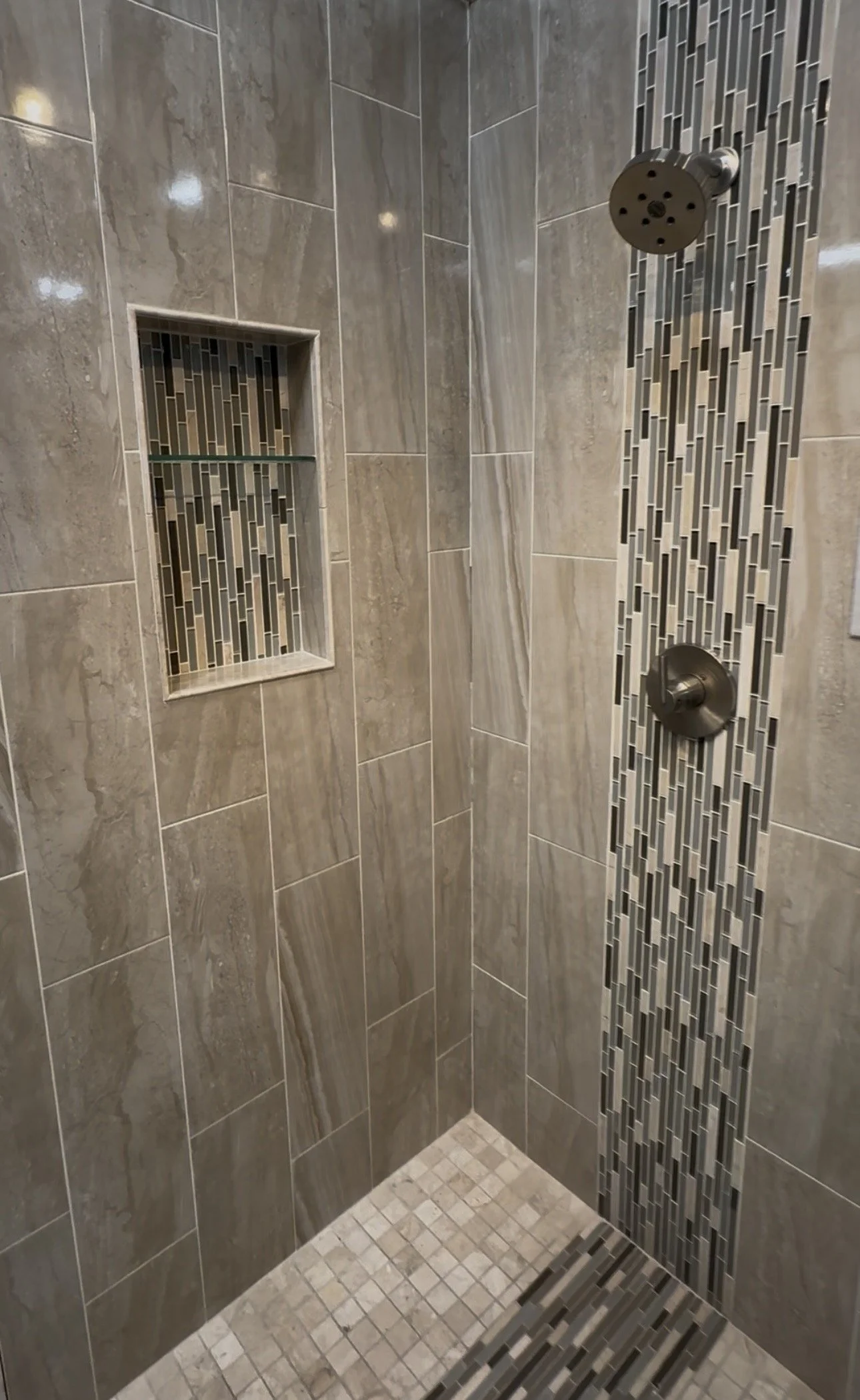 Completed bathroom remodel in Algonquin Illinois by Keegan's Construction and Remodeling