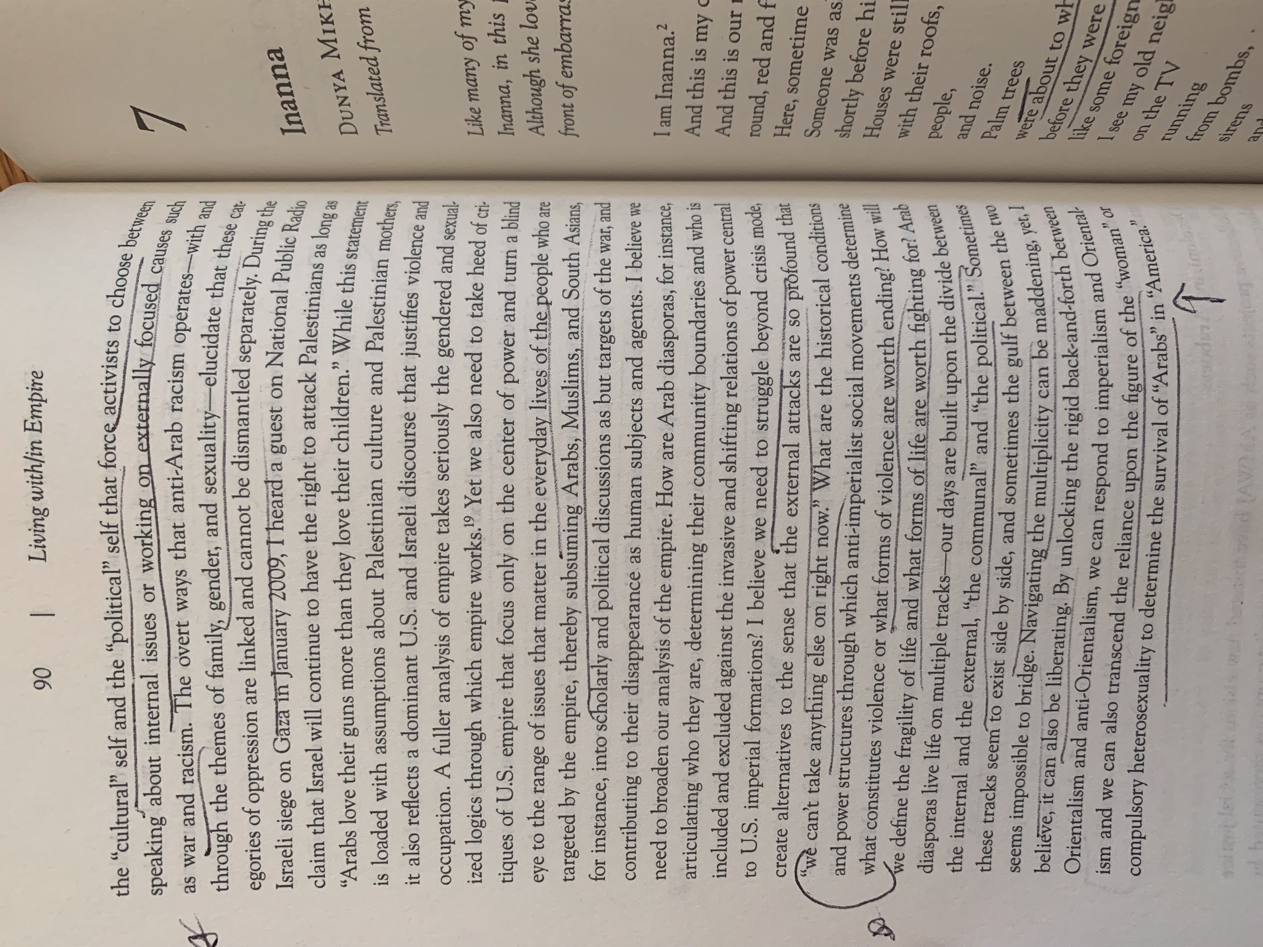 A page of a book with text and a handwritten circle and arrow pointing to a section of the text.